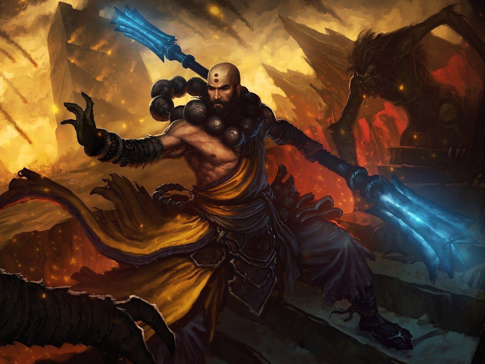 1920x1440 Video games diablo artwork diablo iii monk shaolin wallpaperx1440