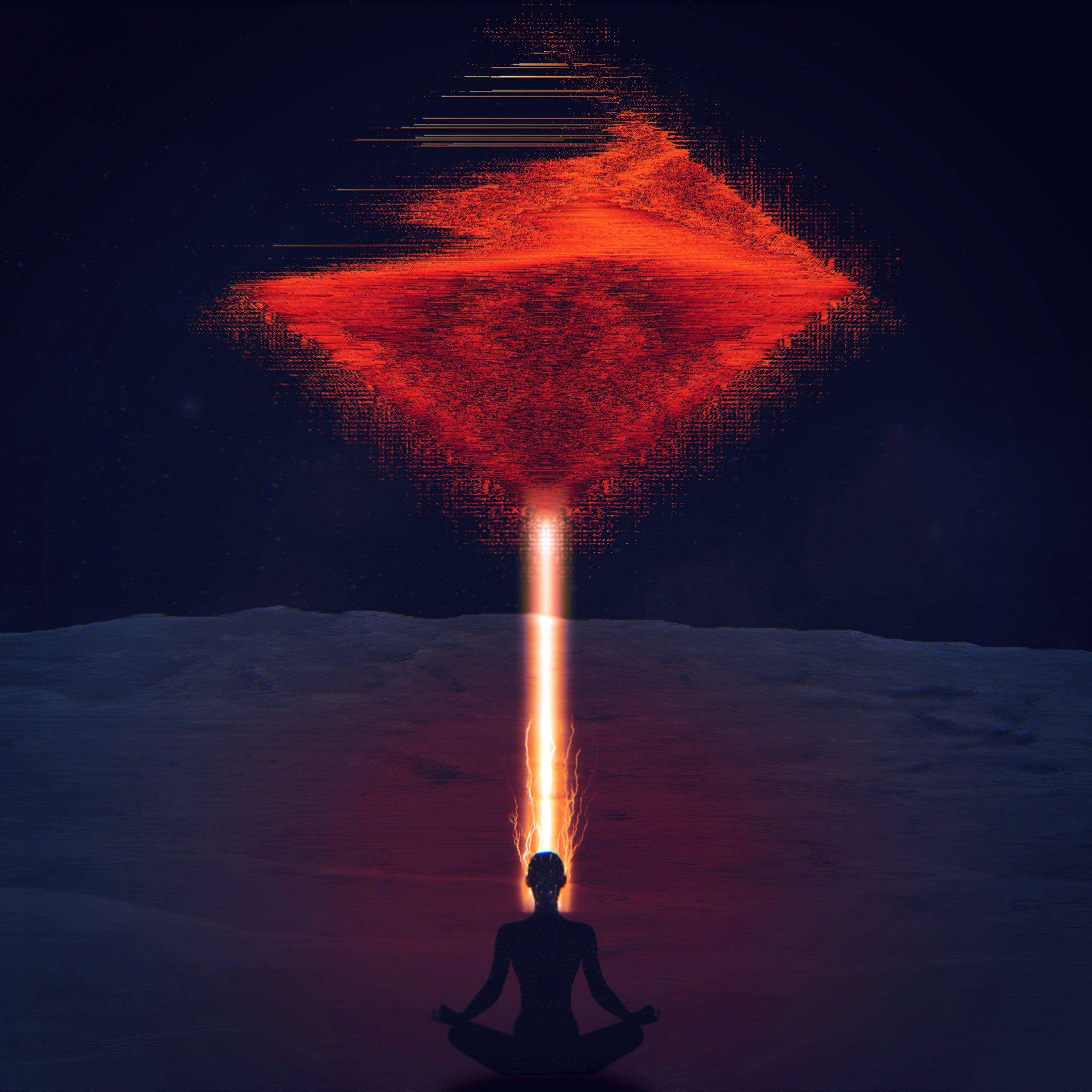 2732x2732 Digital Red Space Alien Art Illustration Dark Wallpaper