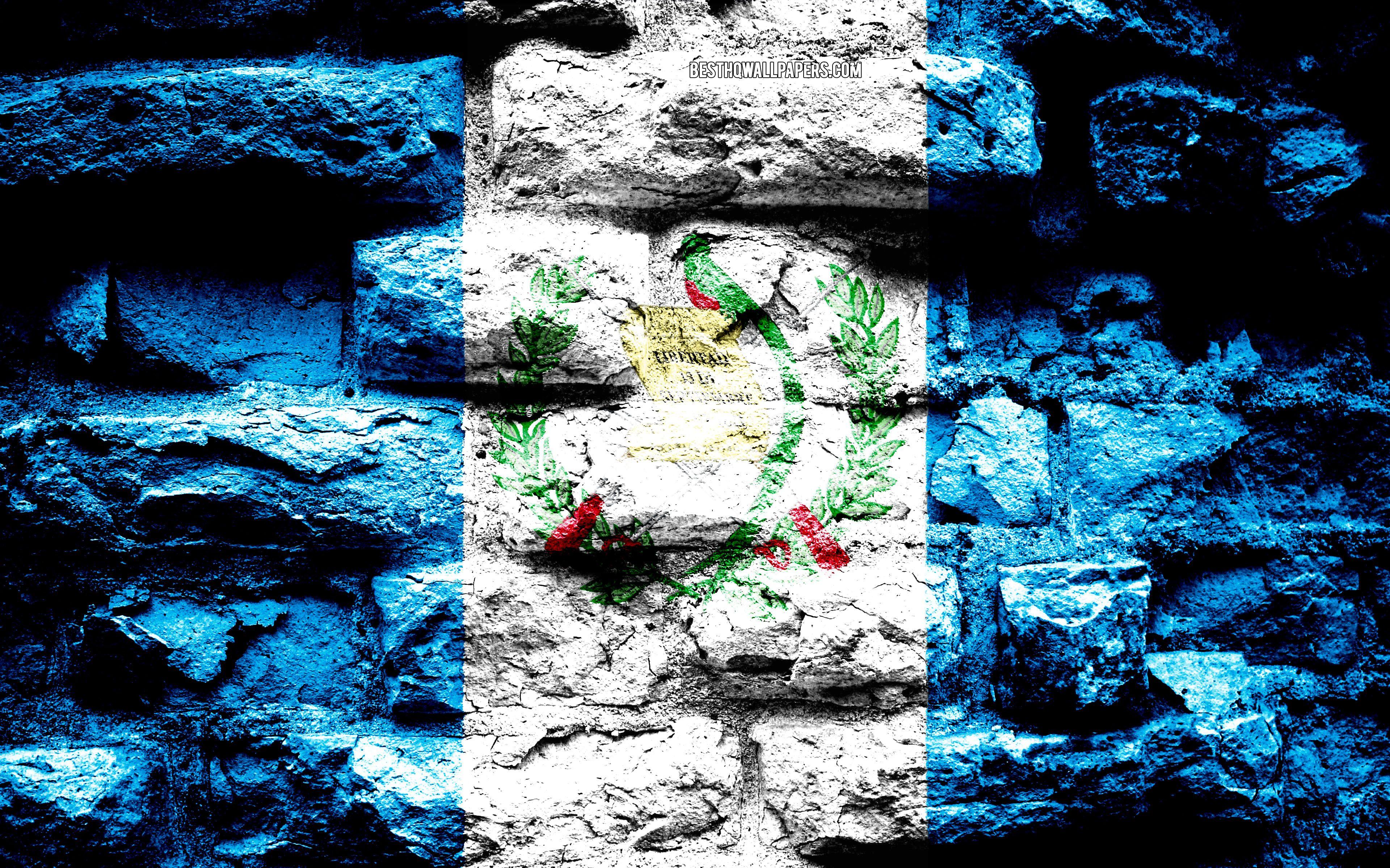 3840x2400 Download wallpaper Guatemala flag, grunge brick texture, Flag of Guatemala, flag on brick wall, Guatemala, Europe, flags of North America countries for desktop with resolution 3840x2400. High Quality HD picture wallpaper