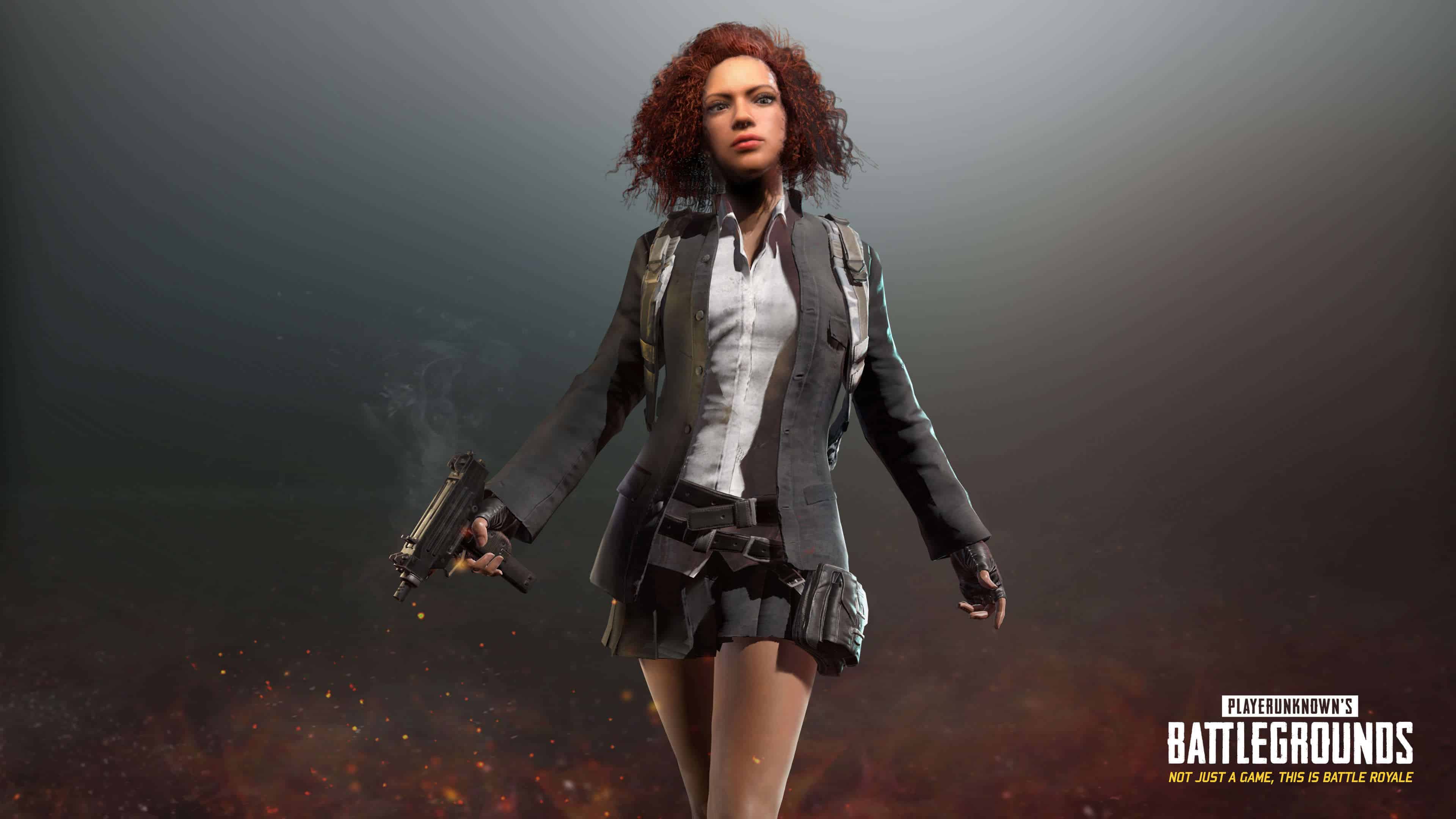 3840x2160 PUBG Player Unknown Battlegrounds Black School Uniform Set UHD 4K Wallpaper