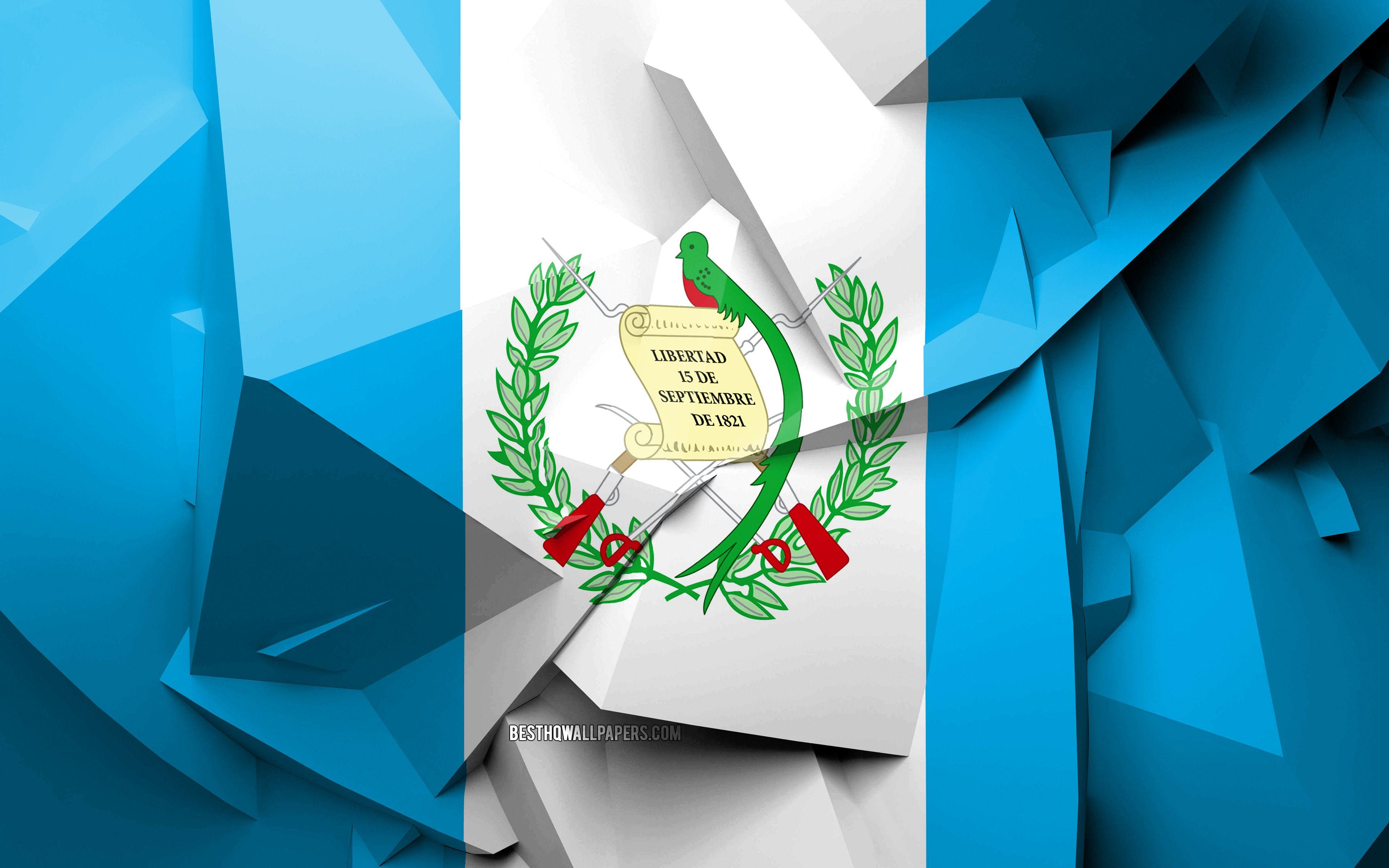3840x2400 Download wallpaper 4k, Flag of Guatemala, geometric art, North American countries, Guatemalan flag, creative, Guatemala, North America, Guatemala 3D flag, national symbols for desktop with resolution 3840x2400. High Quality HD picture wallpaper