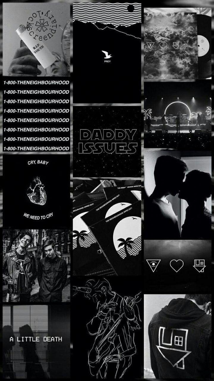 720x1280 the neighbourhood wallpaper, font, snapshot, black and white, graphic design, monochrome, design, photography, advertising, brand, style