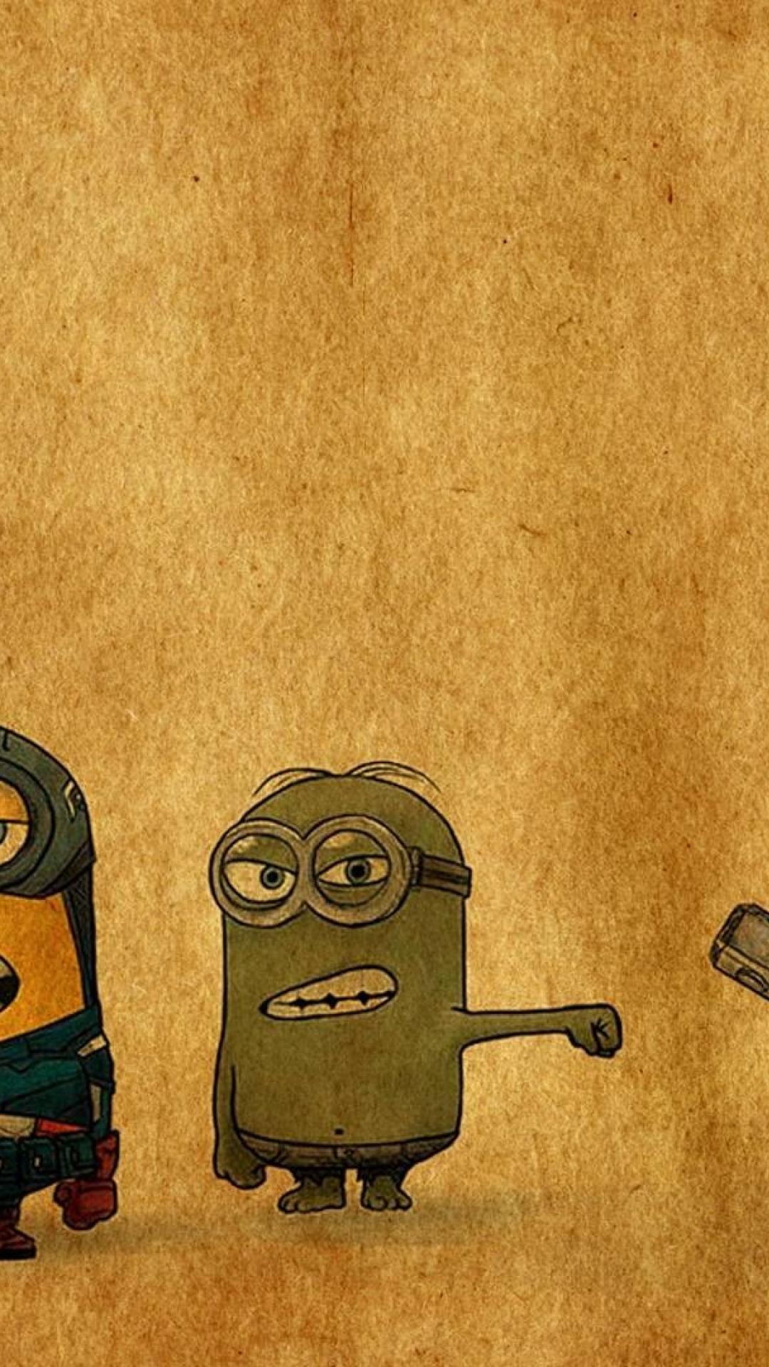 1080x1920 Funny animation despicable me minions crossovers avengers wallpaper