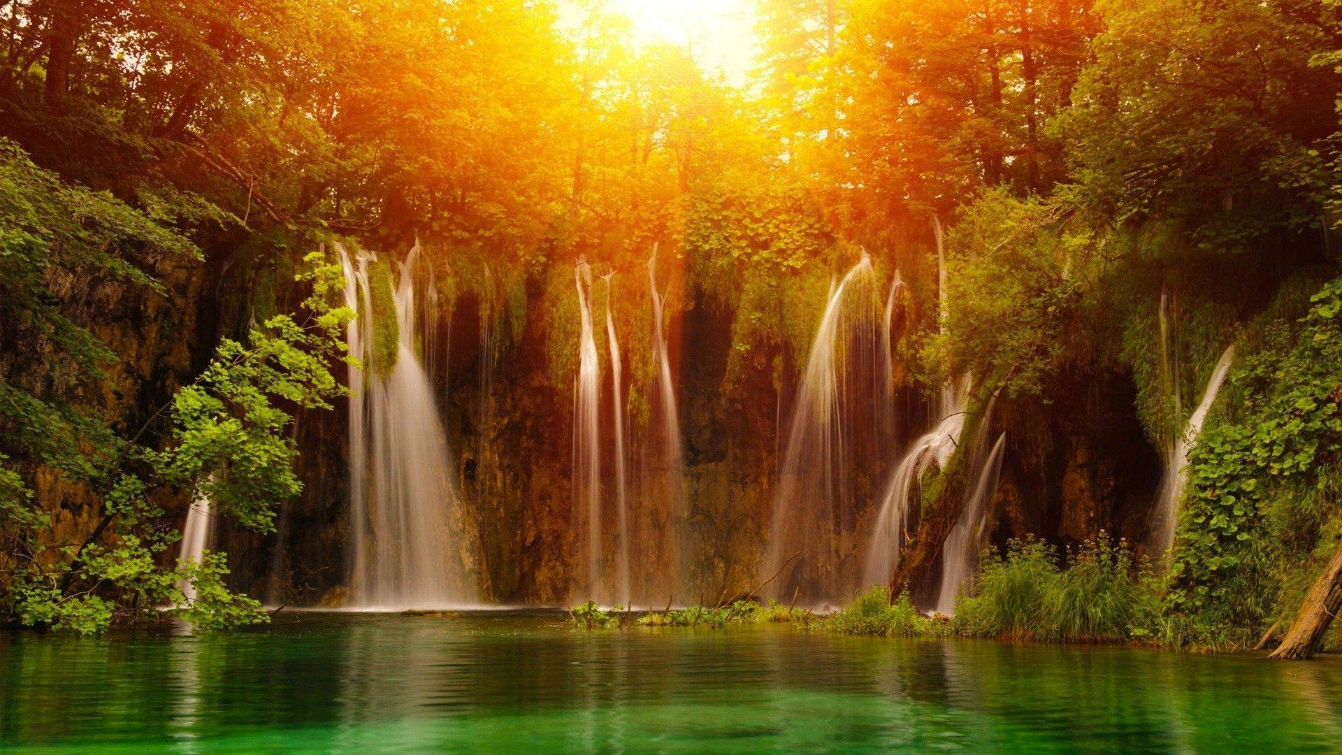 1920x1080 Natural Waterfall Wallpaper 1080p - Plitvice Lakes National Park - HD Wallpaper & Background Download