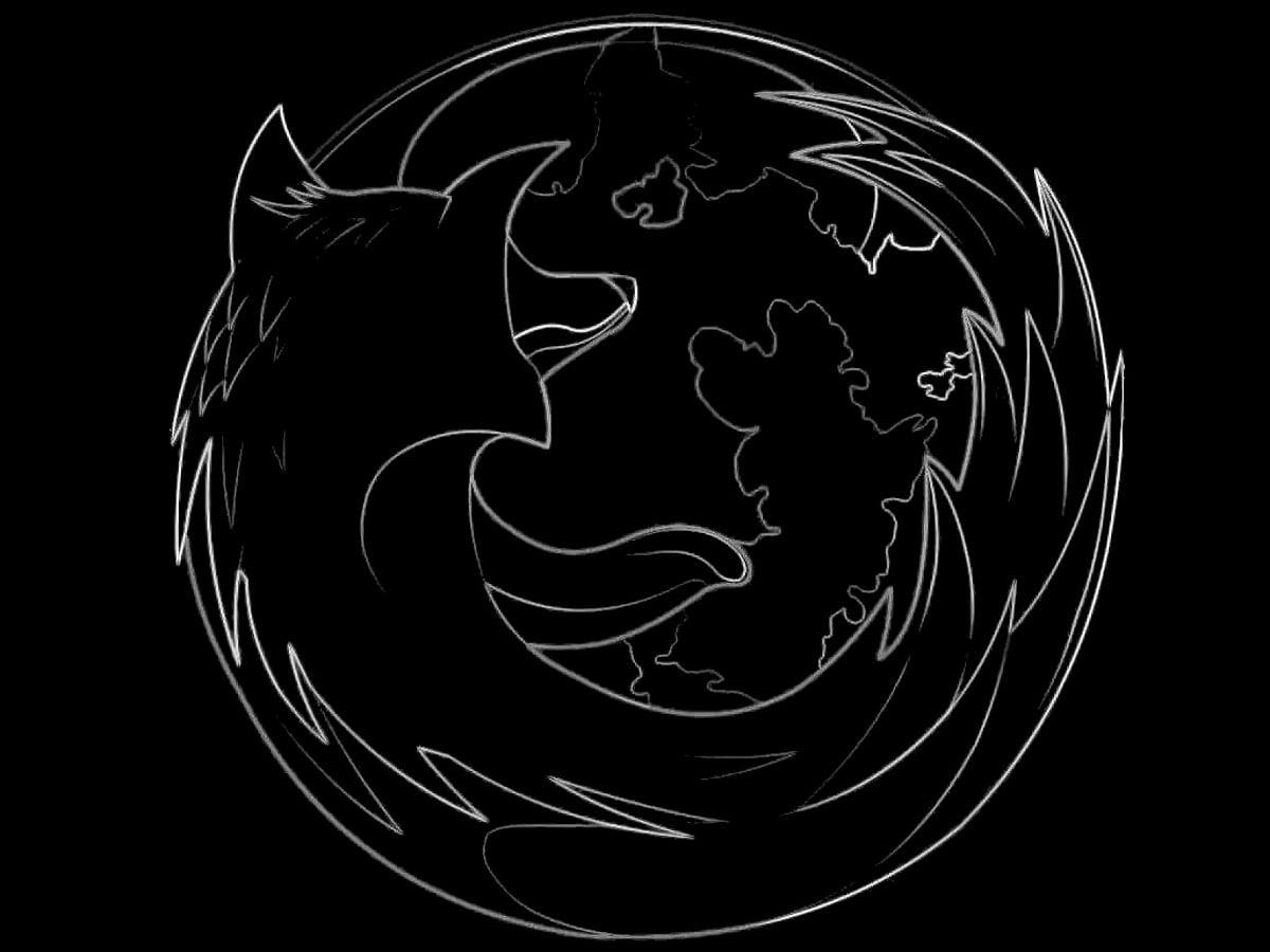 1200x900 Firefox, Black, Sketch background. Download Free image