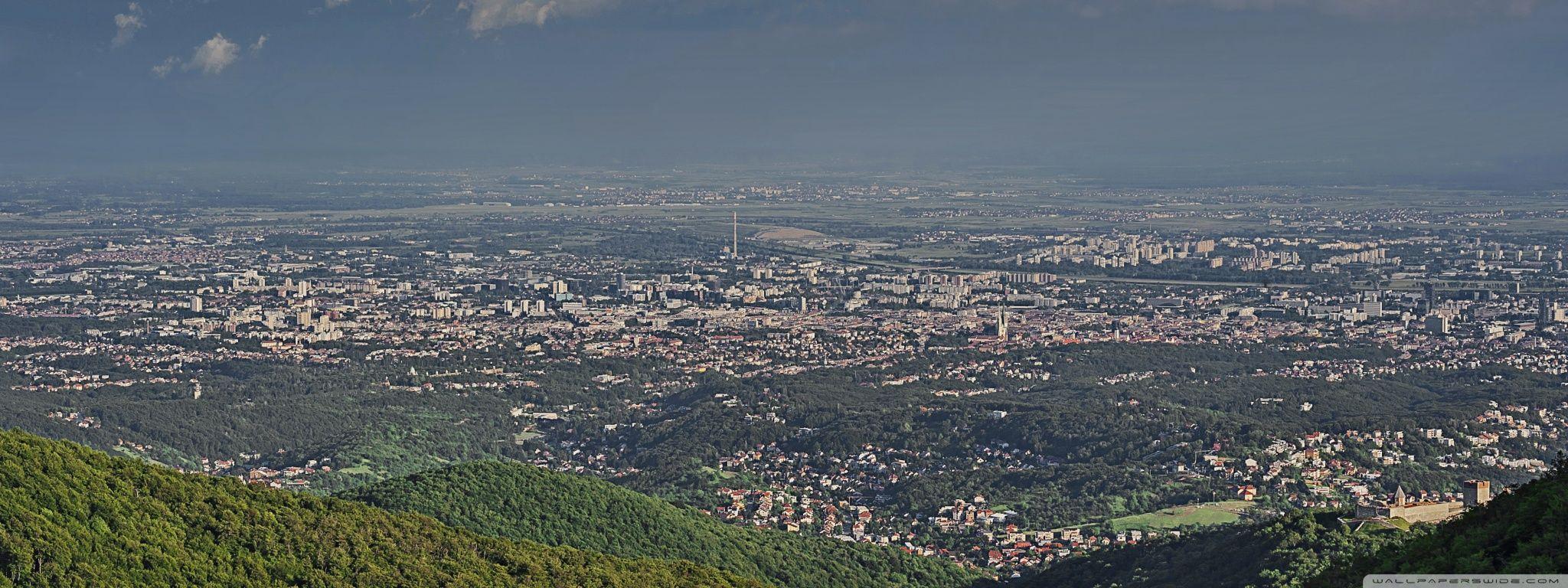 2048x768 Panorama of Zagreb, Croatia Ultra HD Desktop Background Wallpaper for : Widescreen & UltraWide Desktop & Laptop : Multi Display, Dual Monitor : Tablet