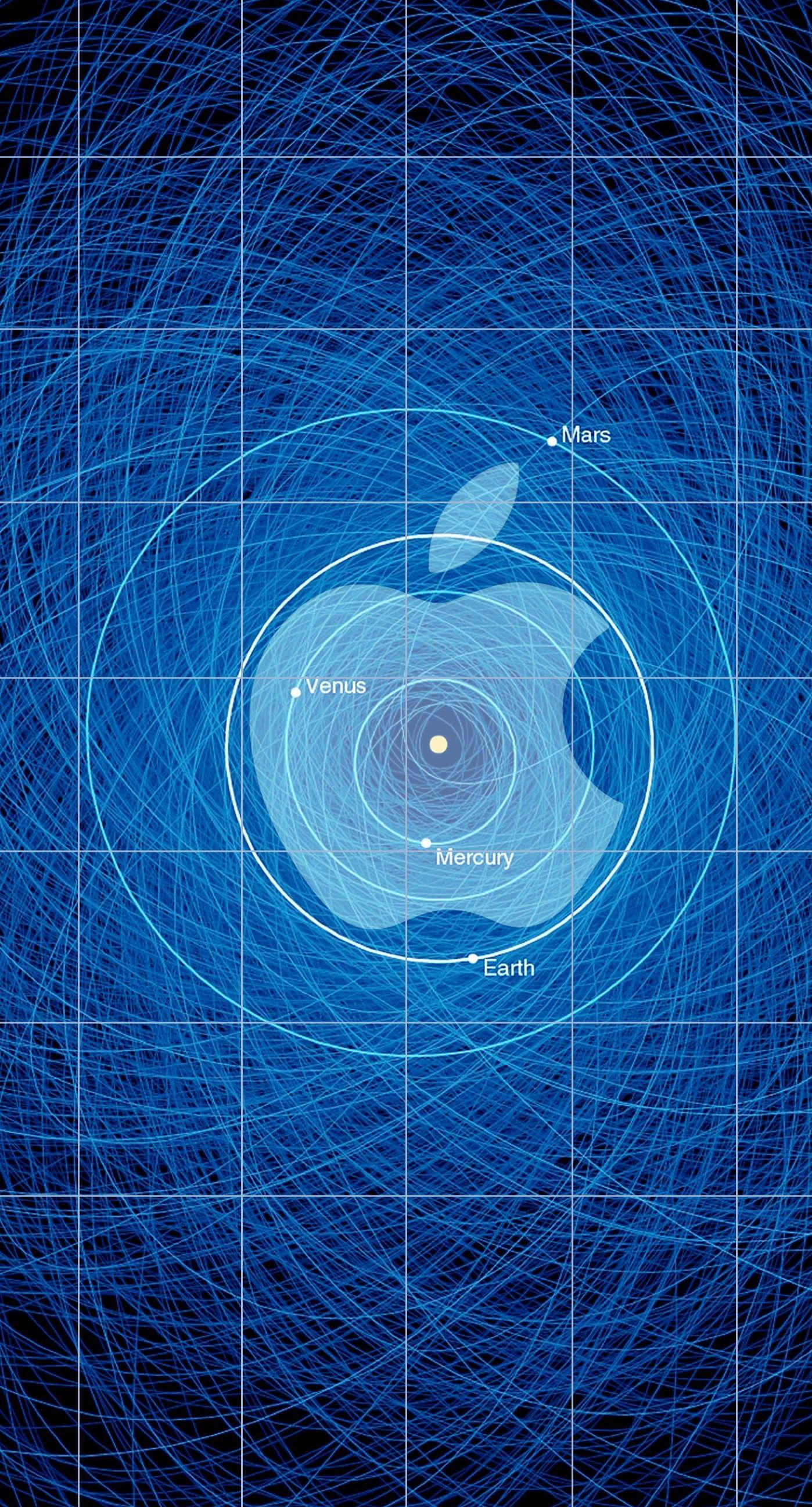 1398x2592 iPhone 6 Apple Logo Wallpaper Blue .