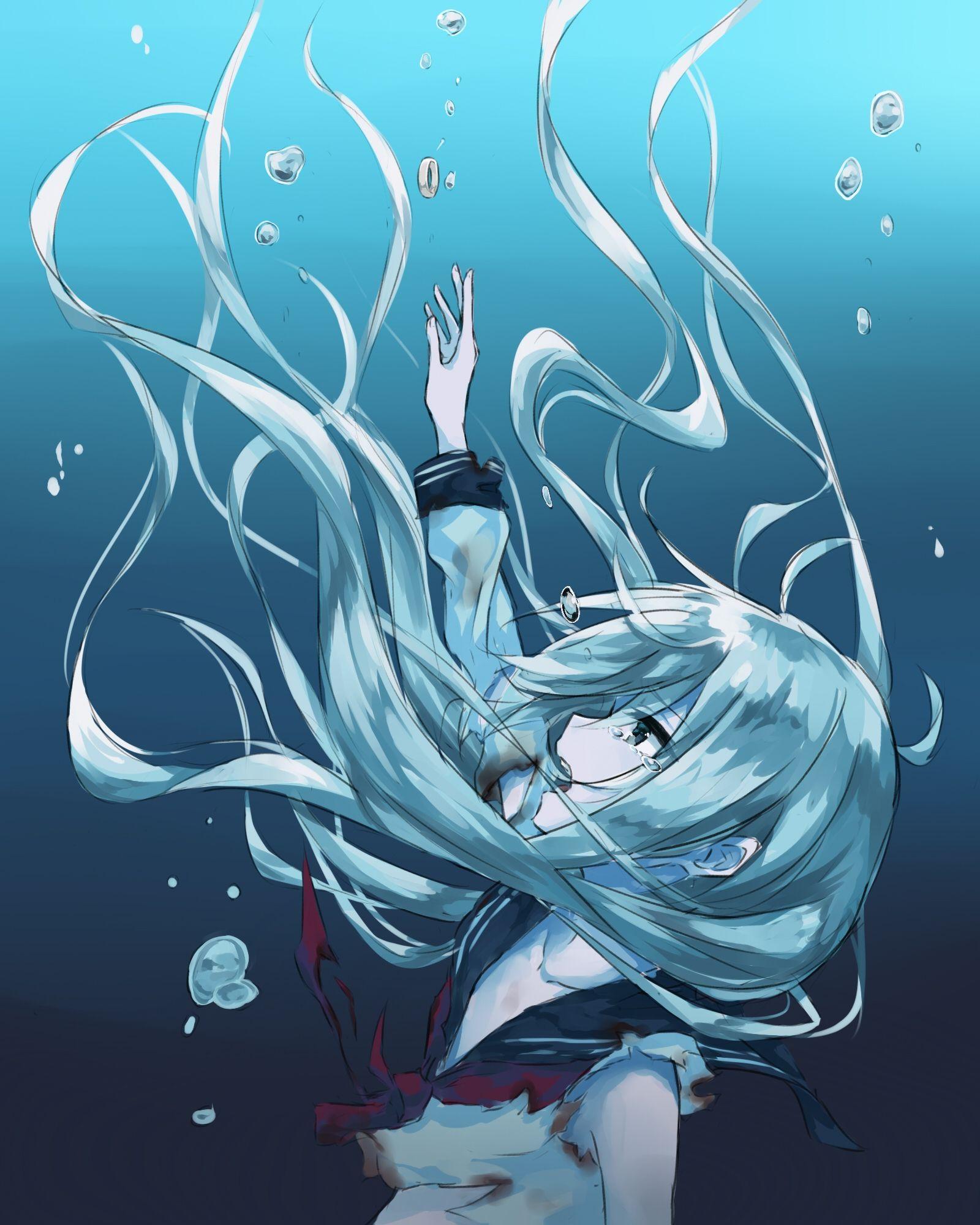 1600x2000 iPhone Sad Girl Cartoon Wallpaper