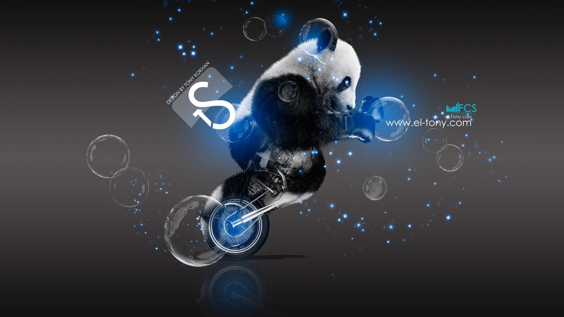 1920x1080 Moto Retro Fantasy Panda Boxing Art 2013 el Tony