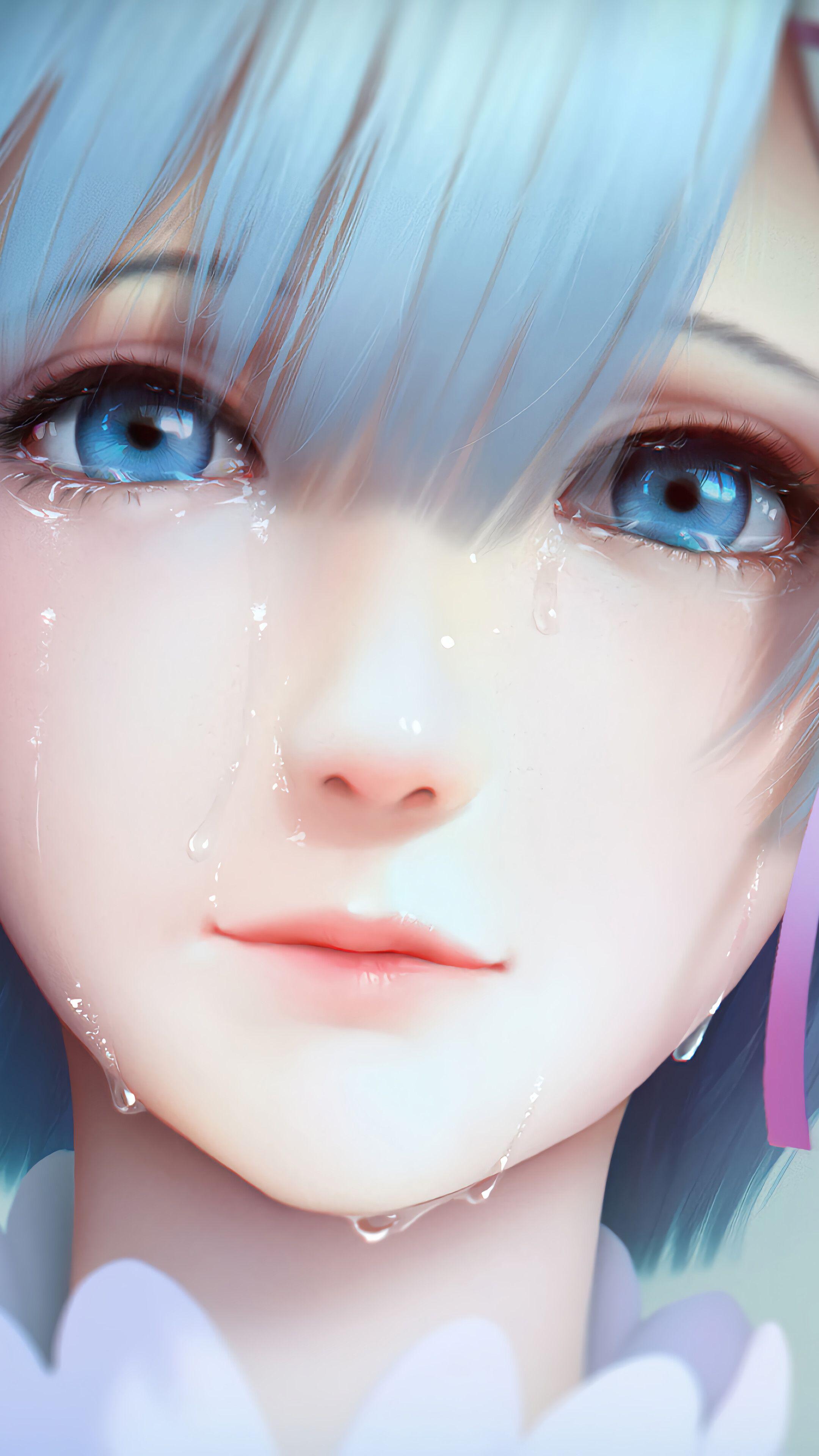 2160x3840 Anime, Girl, Crying, Re:Zero, Rem, 4K phone HD Wallpaper, Image, Background, Photo and Picture