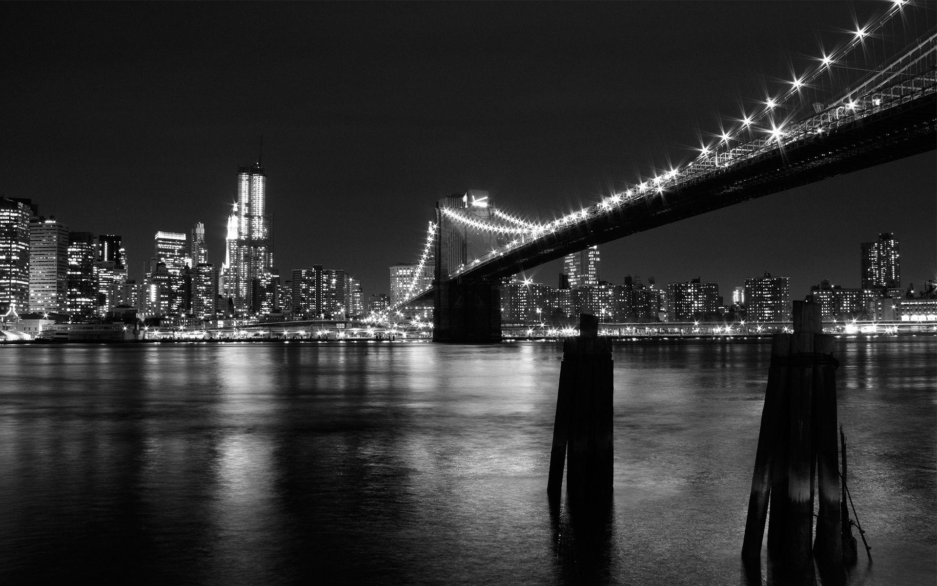1920x1200 Brooklyn Bridge Wallpaper Black And White