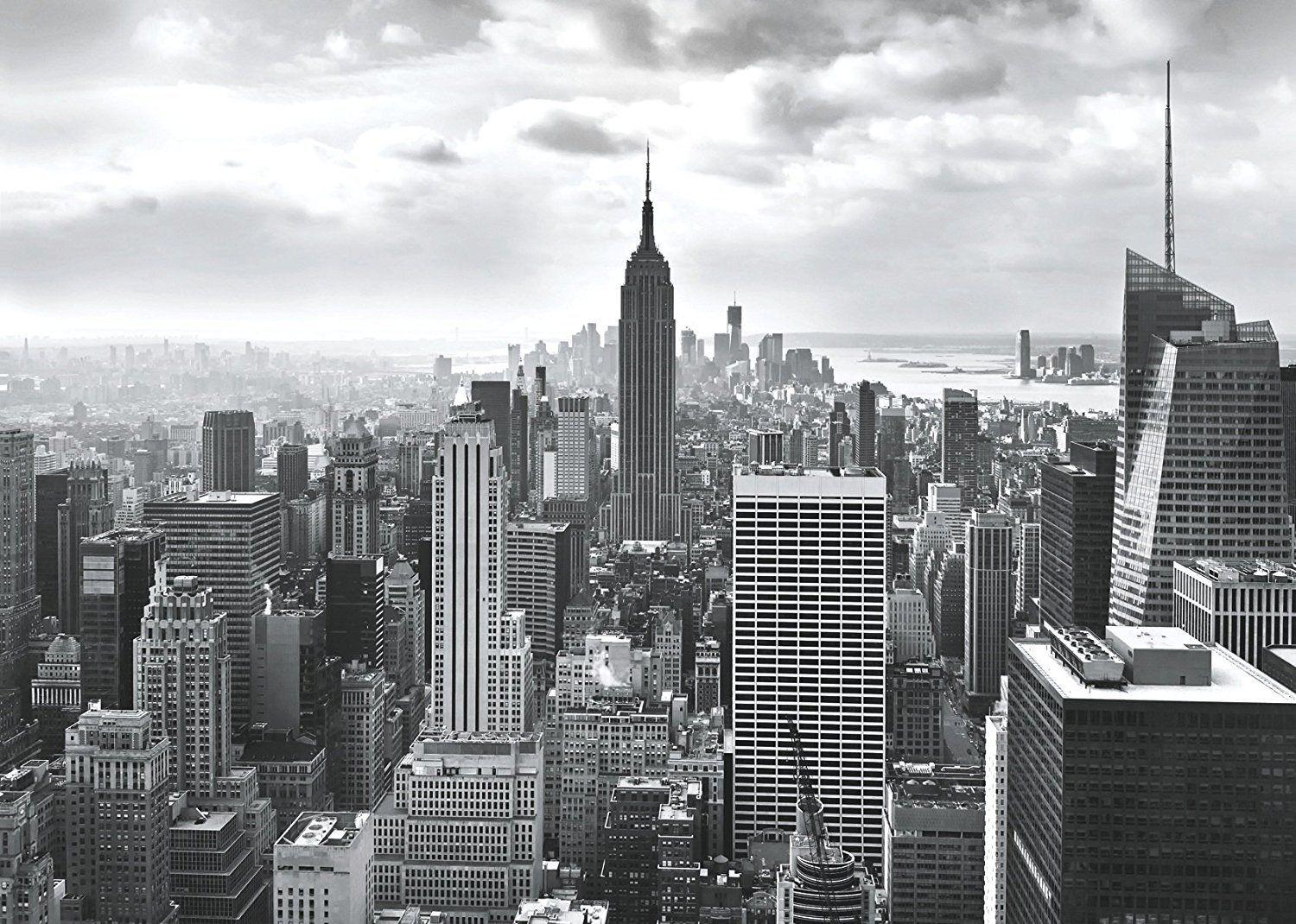 1500x1070 New York wall mural black and white wallpaper