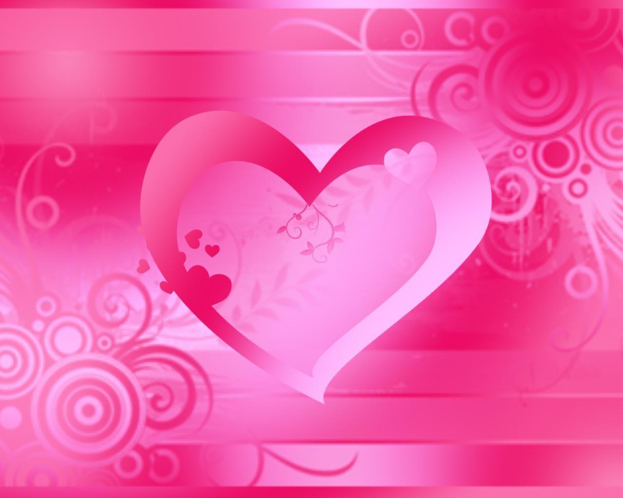 1280x1024 Hình nền trái tim màu hồng Valentine
