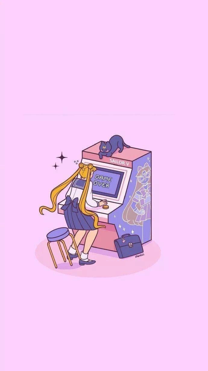 690x1227 Sailor Moon And Wallpaper Image Moon Arcade Anime