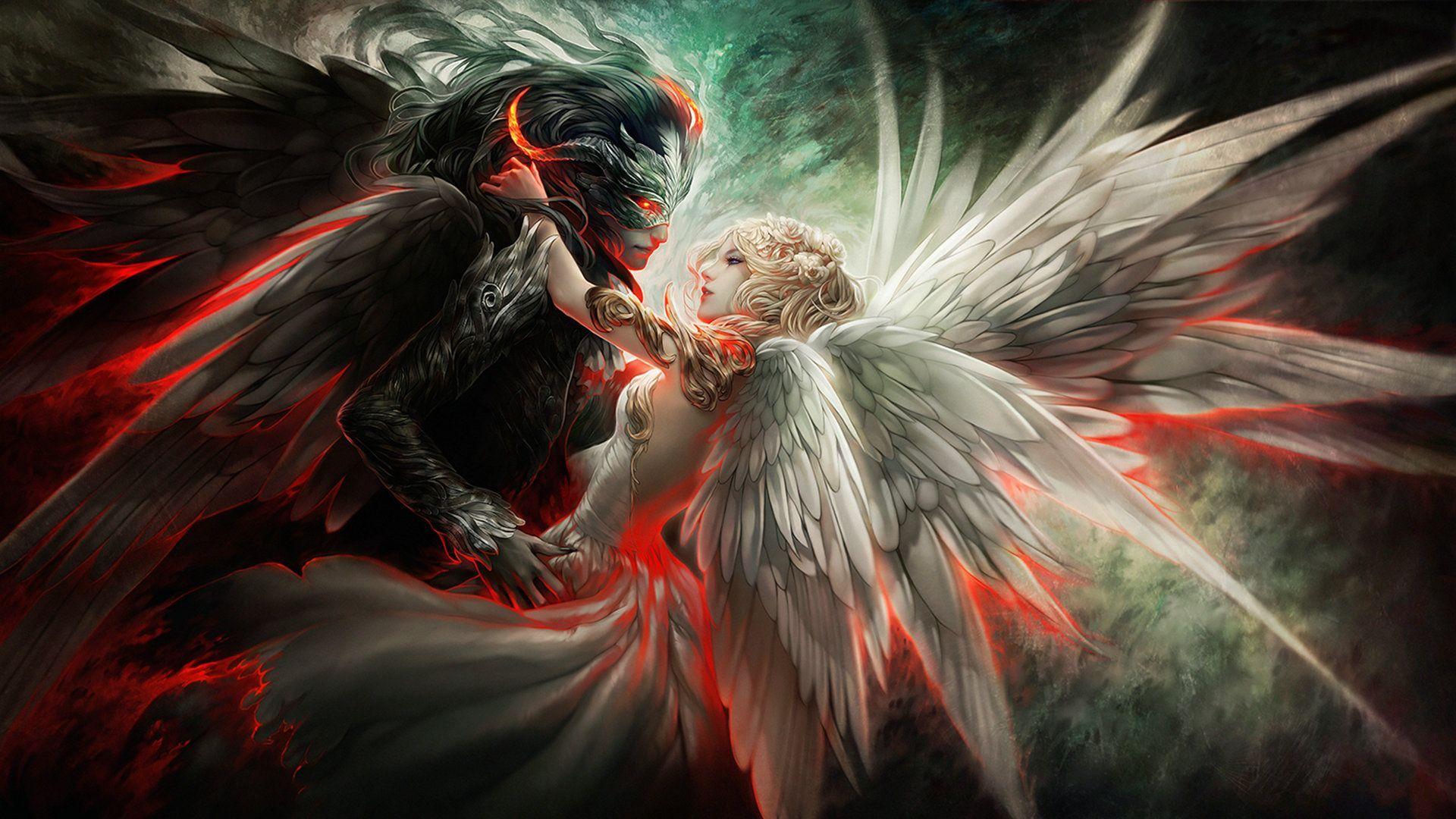1920x1080 Love Wallpaper Devil And Angel