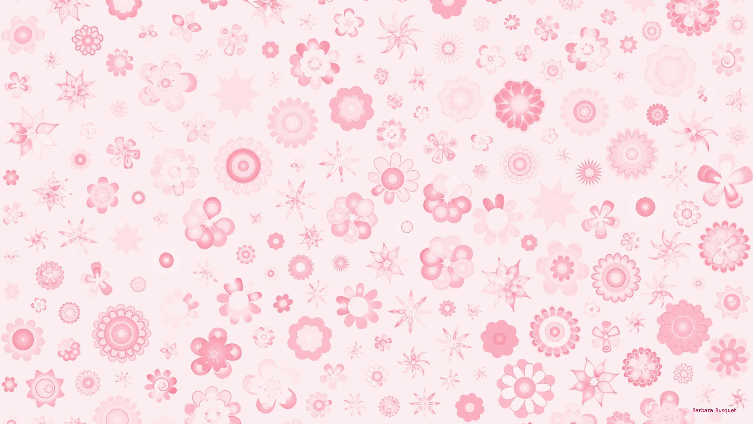 2560x1440 Pale Pink Floral Background .