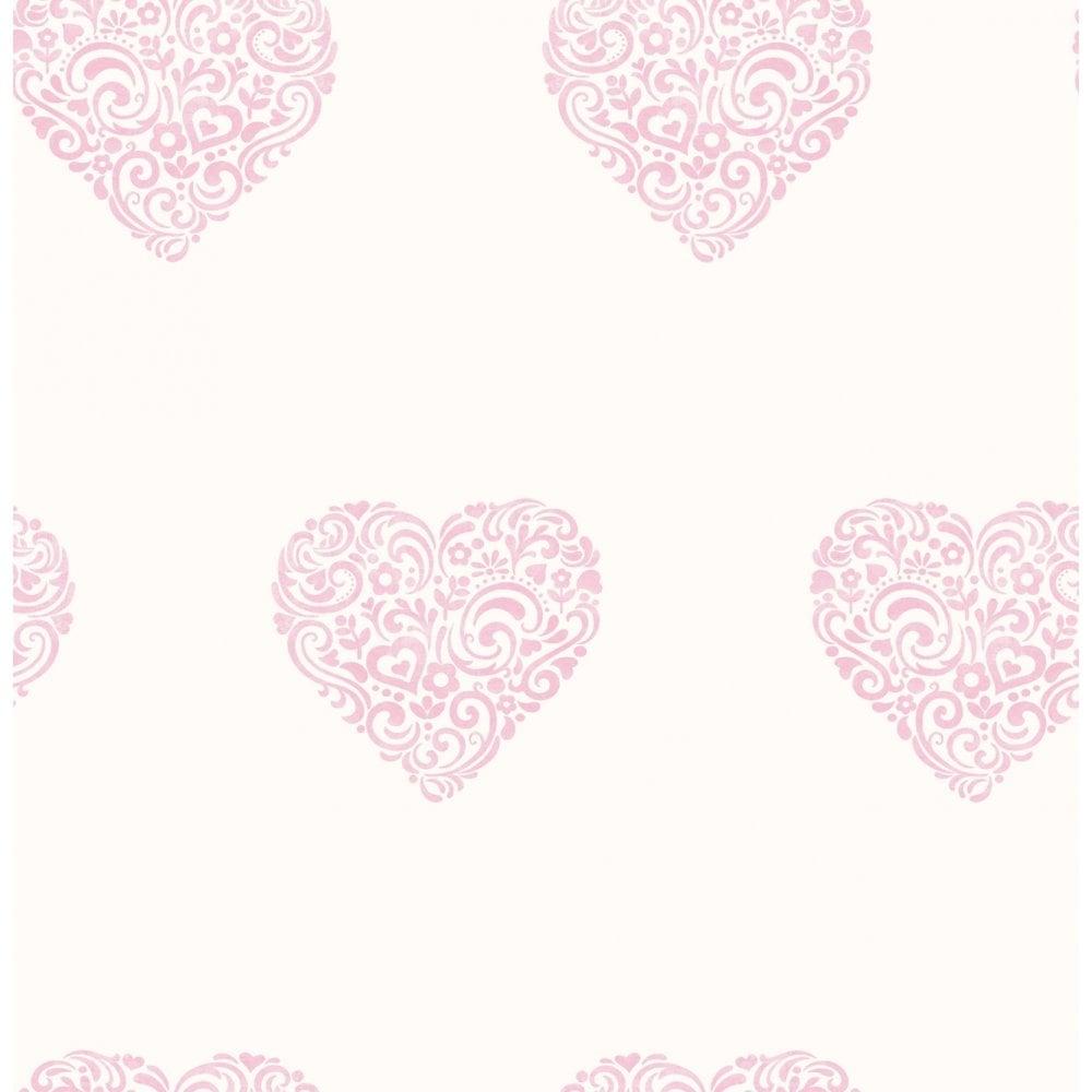 1000x1000 Decorline Carousel Pearlescent Hearts Hình nền Hồng, Trắng DL21115