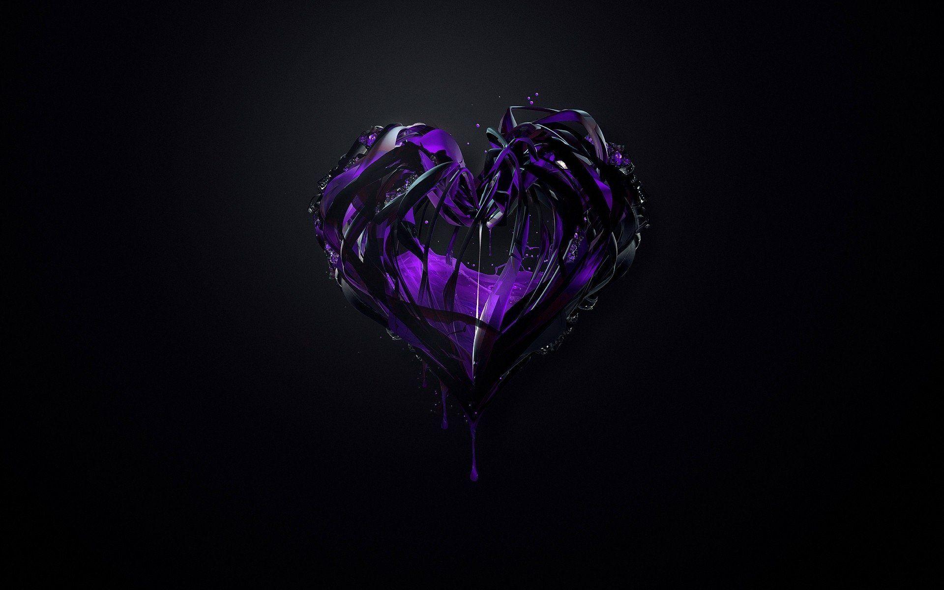 Black and Purple Heart Wallpapers - Top Free Black and Purple Heart  Backgrounds - WallpaperAccess
