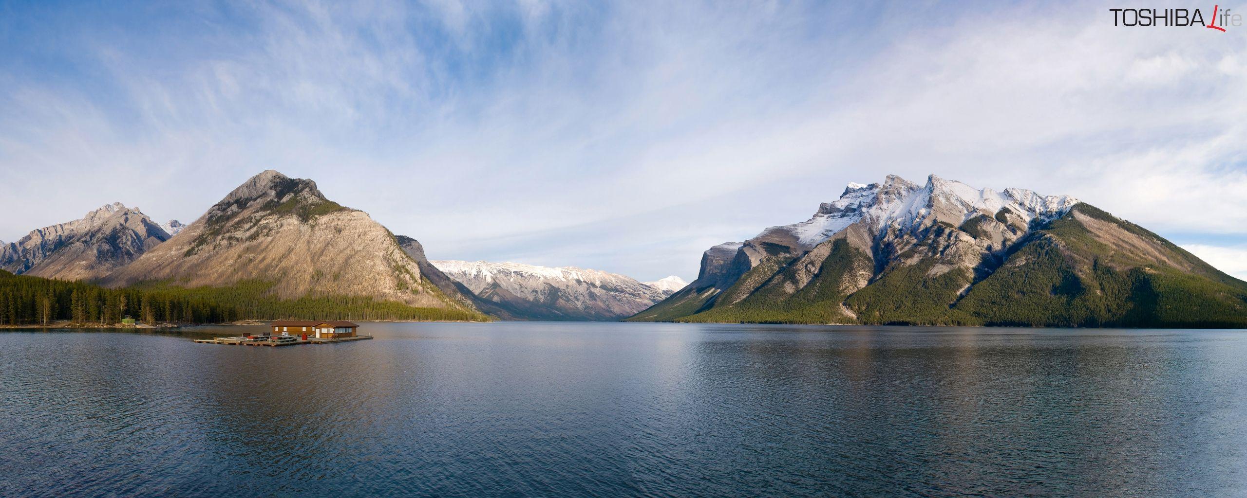 2560x1024 mountains landscapes nature cabin lakes 2560x1024 wallpaper