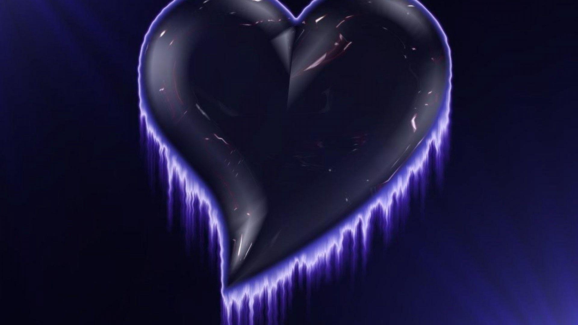 1920x1080 Black Heart Wallpaper