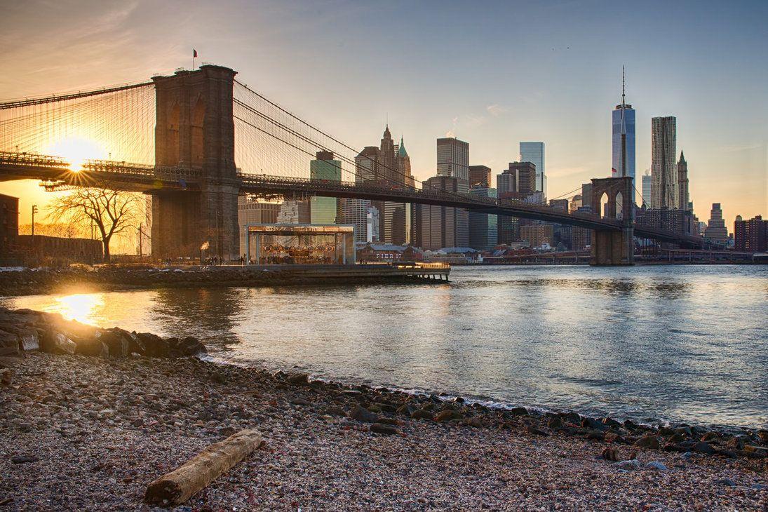 1095x730 Brooklyn Bridge Sunset Background Wallpaper 23403