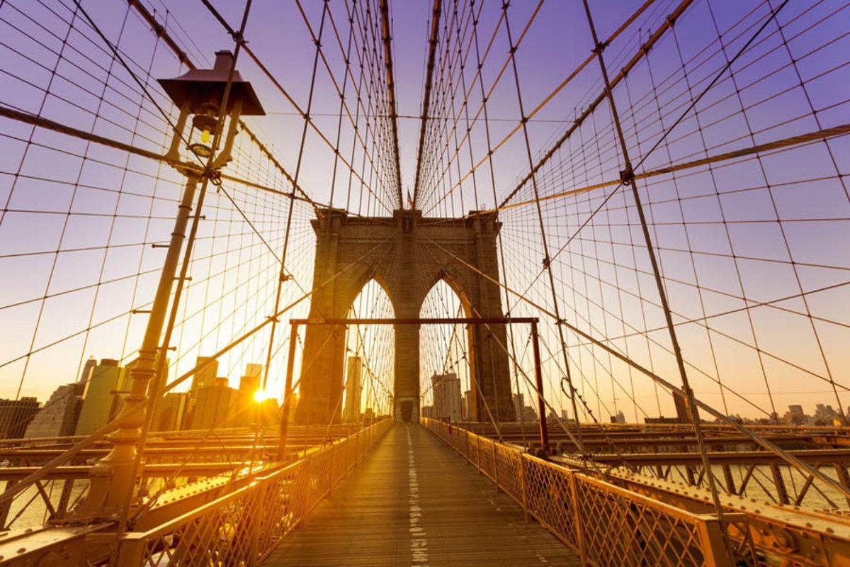 1200x800 Brooklyn Bridge Sunset Wallpaper Mural. Murals Your Way