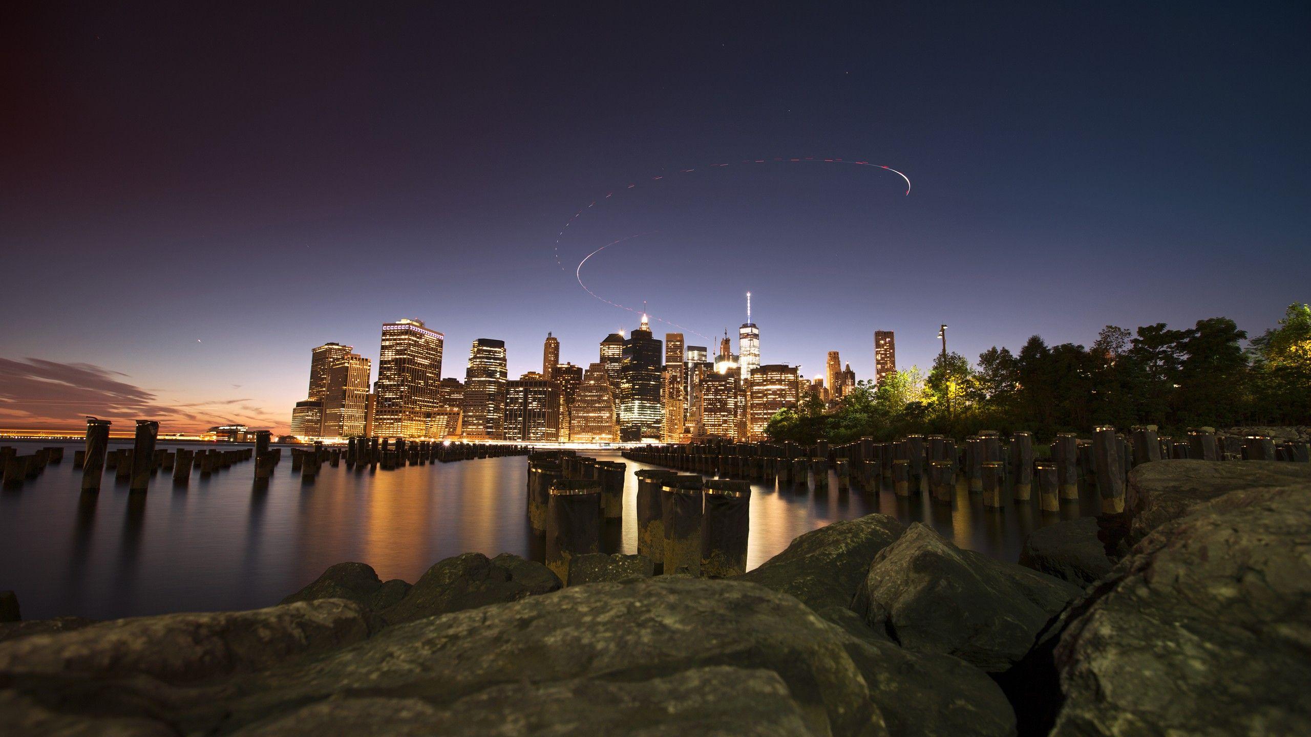 2560x1440 New York City 4K Wallpaper, Brooklyn Bridge Park, Cityscape, Sunset, World Search Results