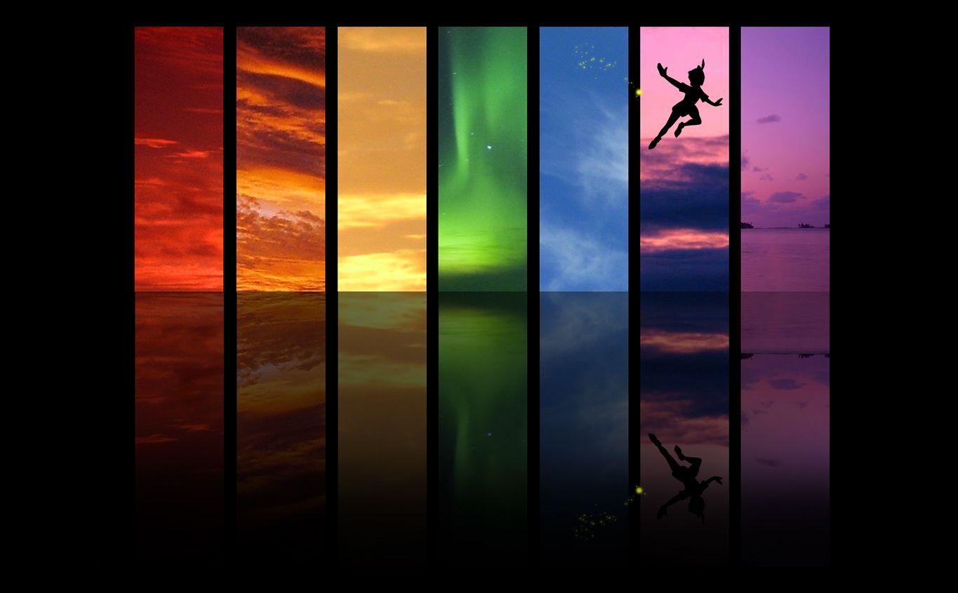 1365x845 Rainbow Skies And Peter Pan Wallpaper Pan Desktop Background
