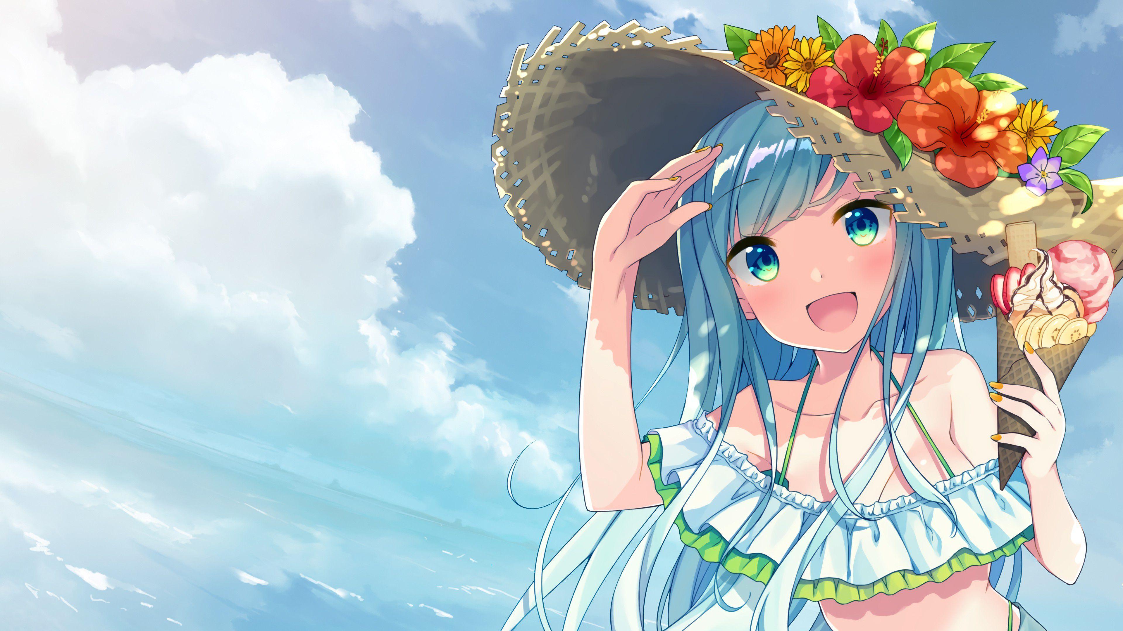 3840x2160 Back To 62 4k Ultra HD Anime Wallpaper Girl Ice Cream Wallpaper & Background Download