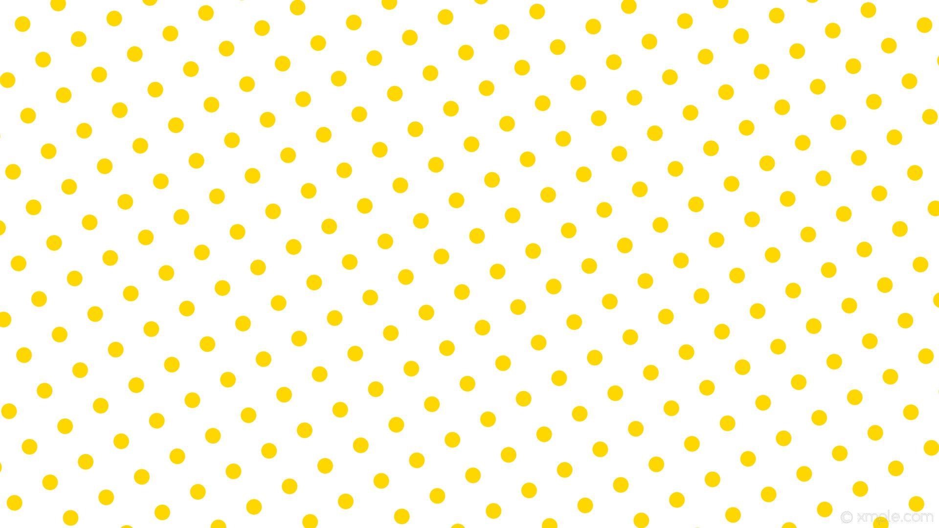 1920x1080 Wallpaper White Polka Dots Yellow Spots Gold