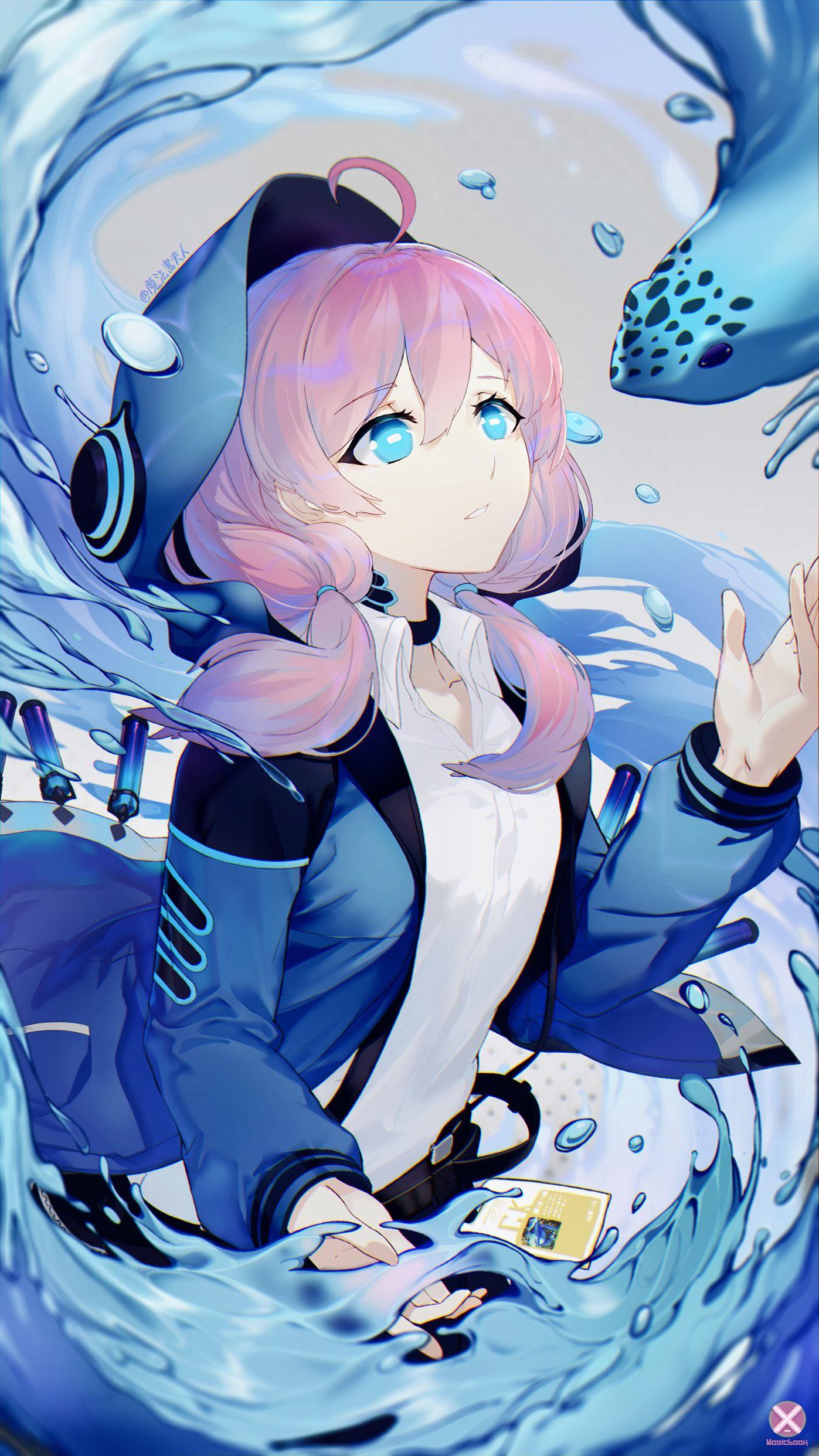 1397x2484 Anime Anime Girls Pink Hair Blue Eyes Portrait Display 2D Arknights Blue Poison Arknights Wallpaper:1397x2484