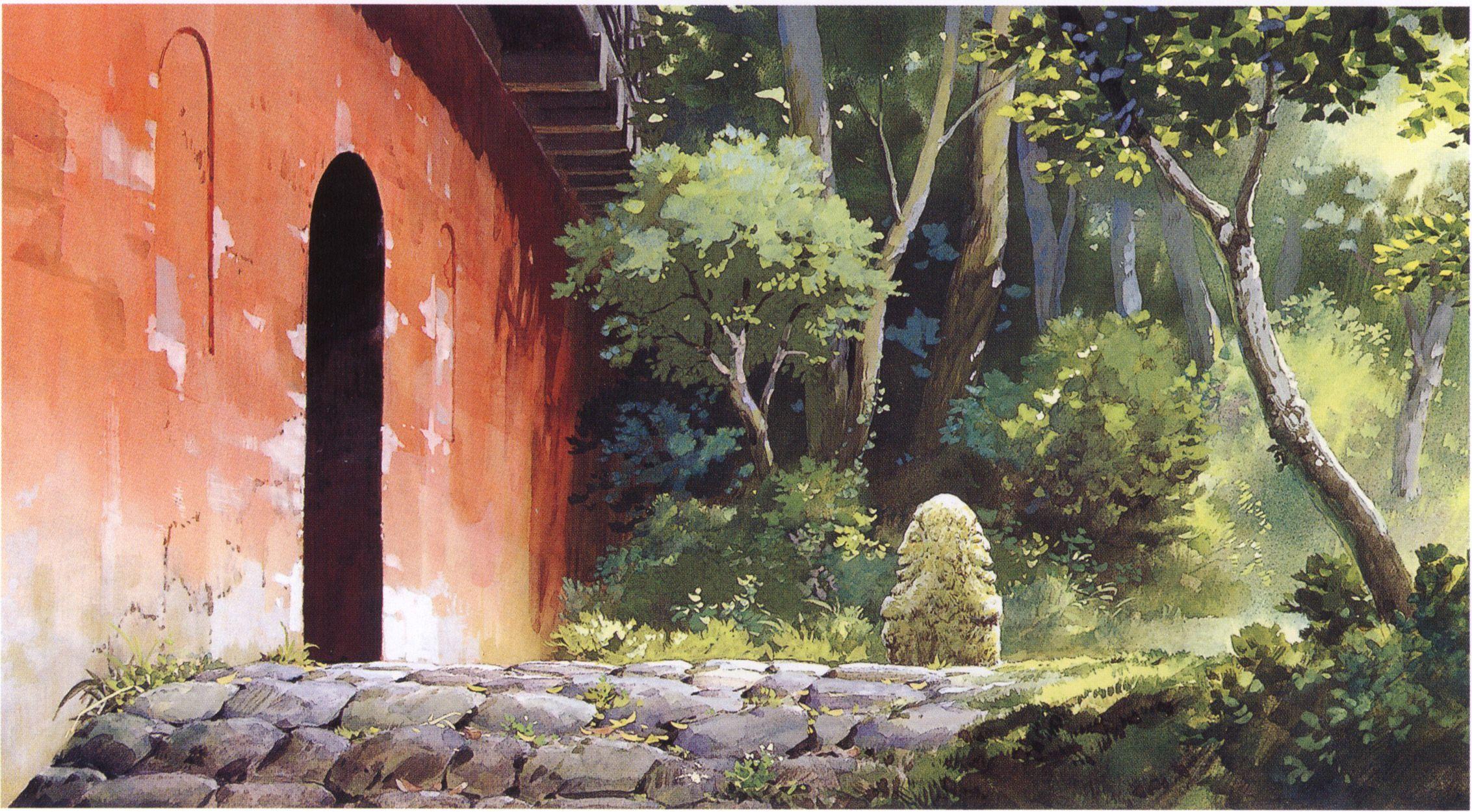 2265x1250 Spirited Away watercolor background. Anime scenery, Studio ghibli background, Studio ghibli