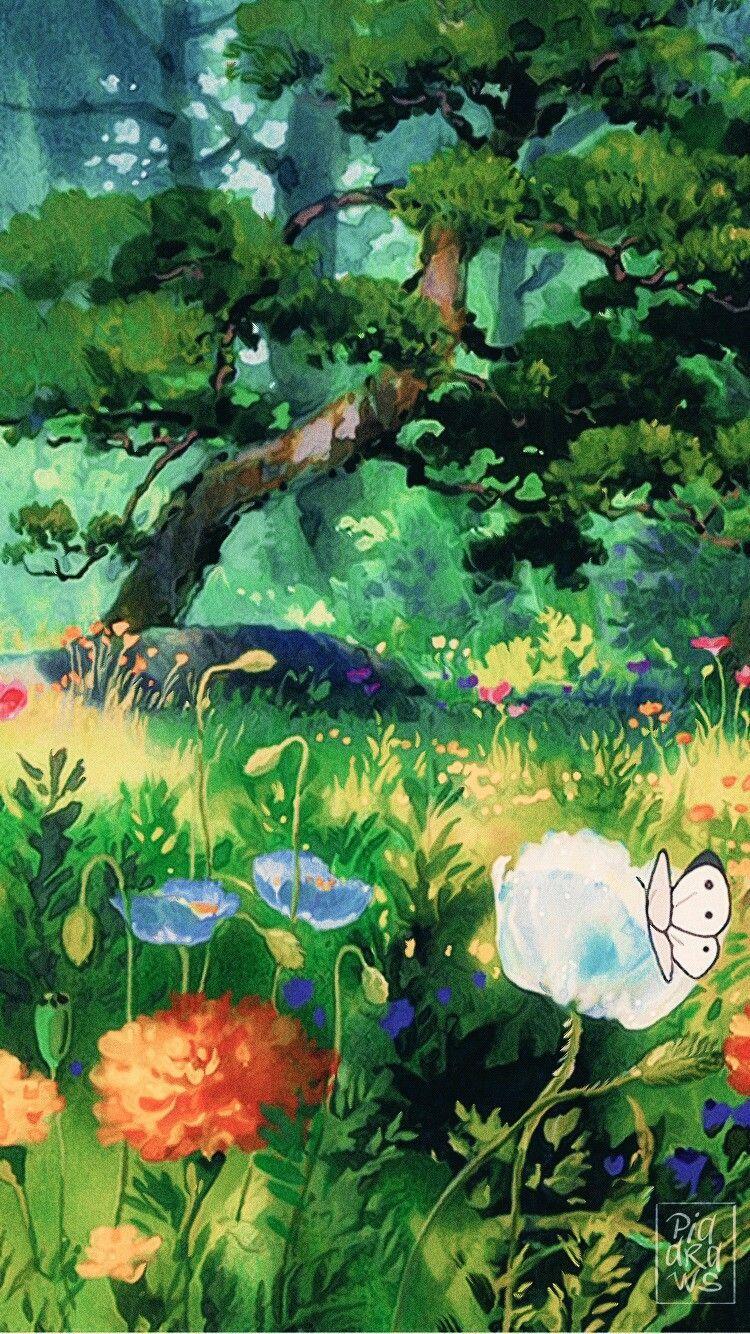 750x1334 Studio Ghibli Anime Movie Scenery Wallpaper Lockscreens HD Fondo de pantalla. Anime scenery, Studio ghibli background, Anime scenery wallpaper