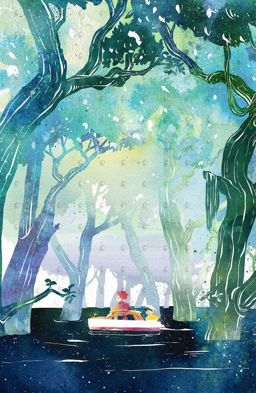 880x1350 Studio Ghibli Inspired Paintings That Will Spirit You Away