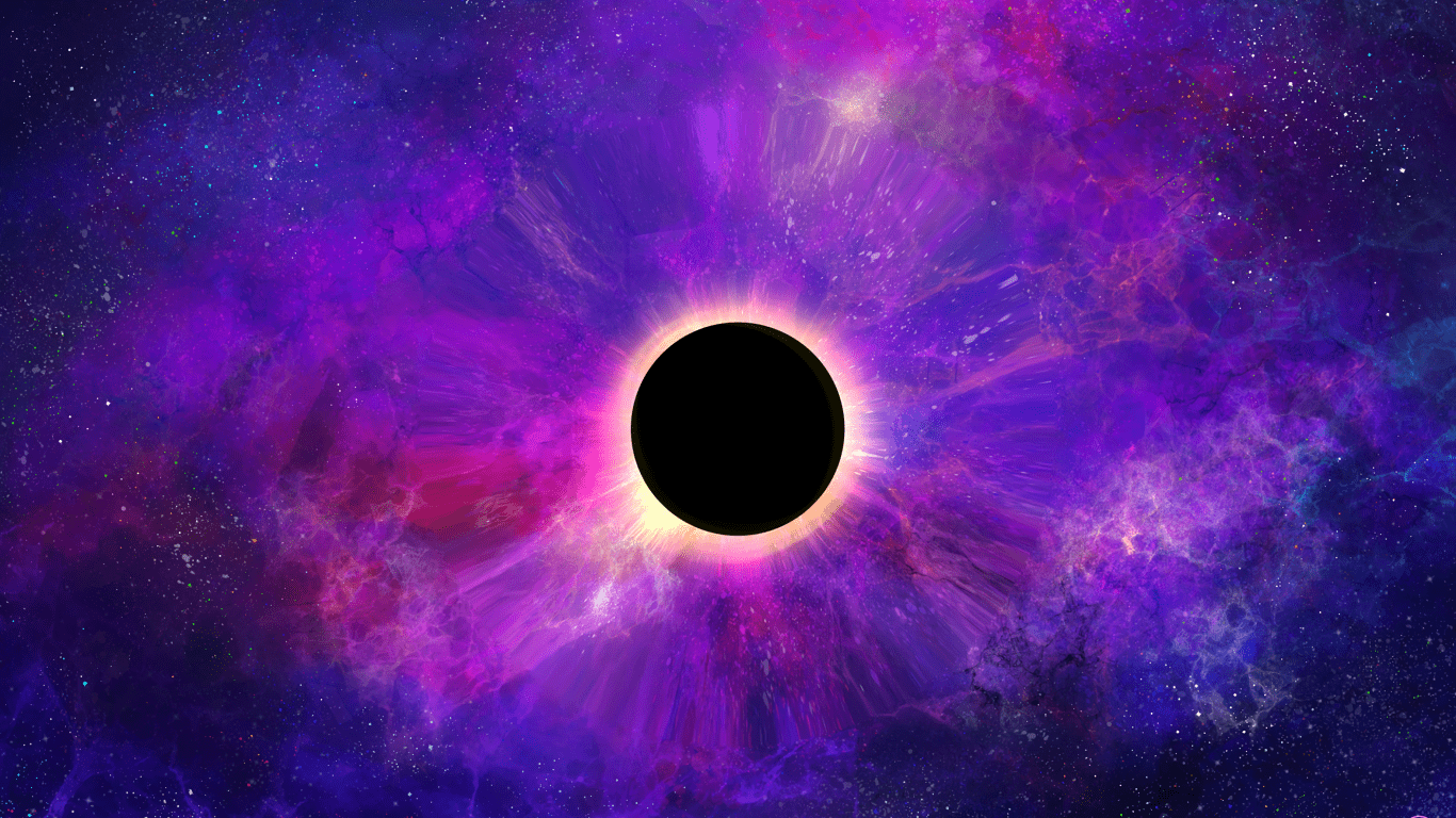 1366x768 Space colorful dark black hole planet