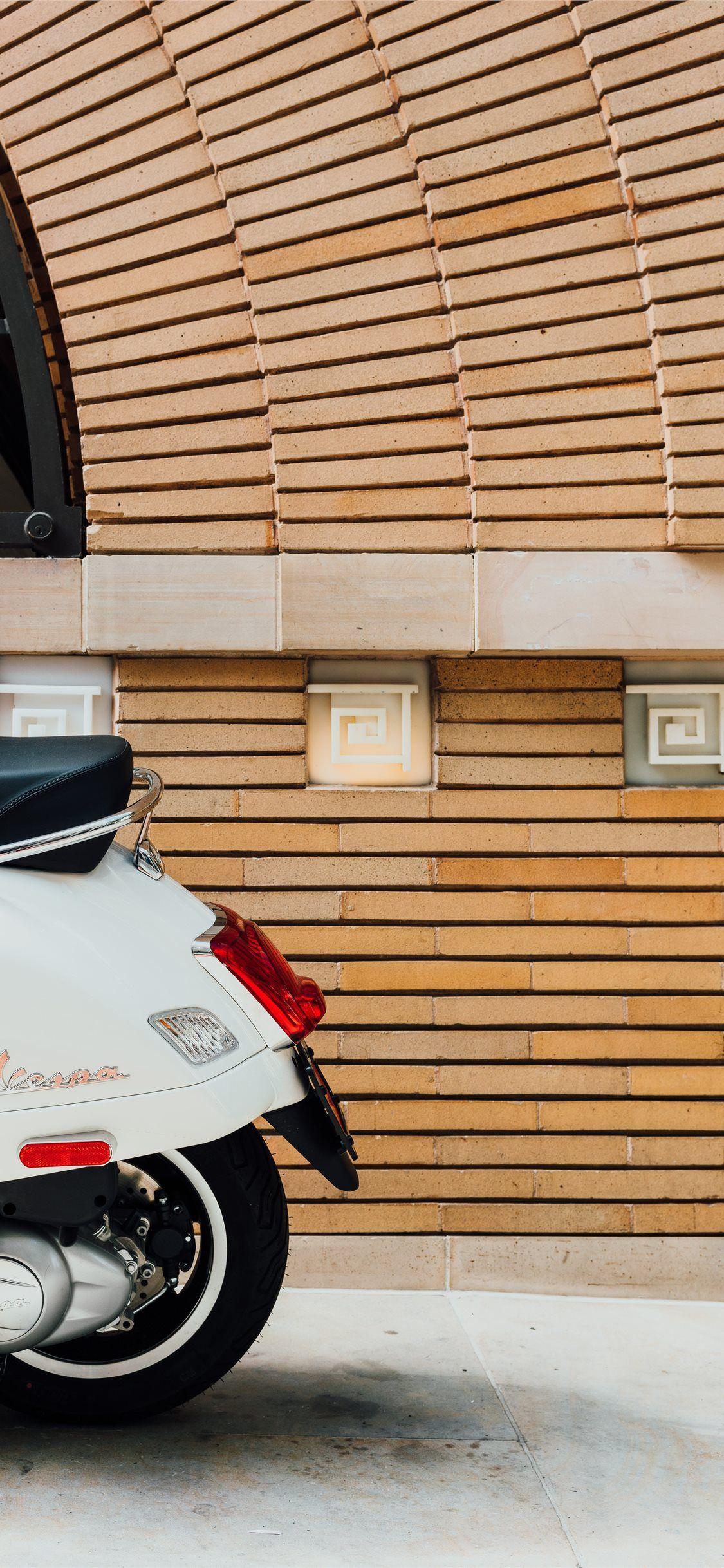 1125x2436 Vespa Parked Two iPhone X Wallpaper Free Download