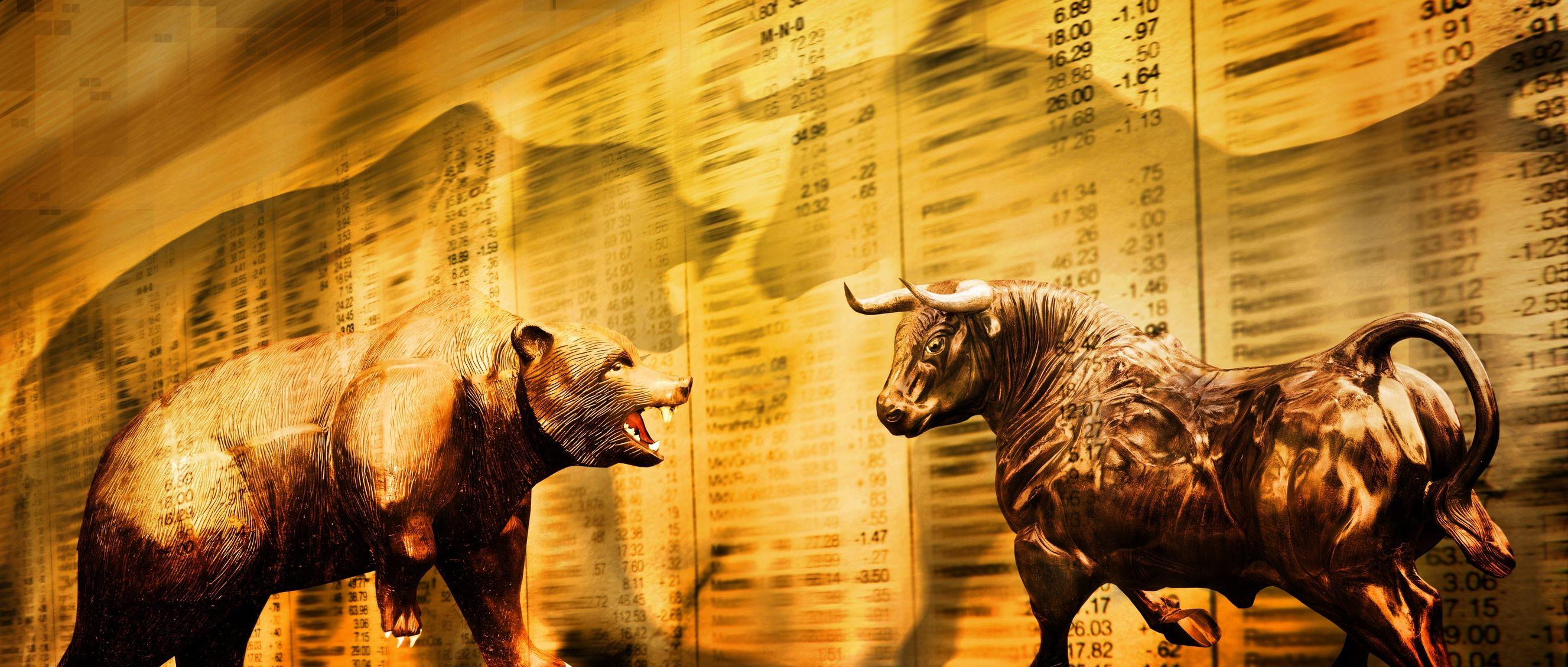 Stock Exchange Trading Concept the Bulls and Bears Struggle Equity Market  Illustration Stock Image  Image of hacker financial 251732769