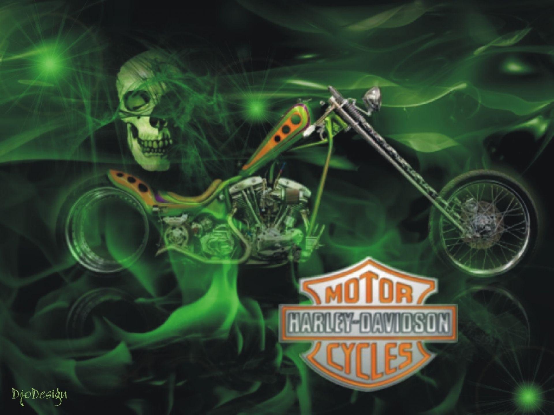 1920x1440 Free download Skull Harley Davidson Green Fire Logo Motorcycle 1201676 19201440 [1920x1440] for your Desktop, Mobile & Tablet. Explore Free Motorcycle Wallpaper. Motorcycle Background Wallpaper, Biker Wallpaper