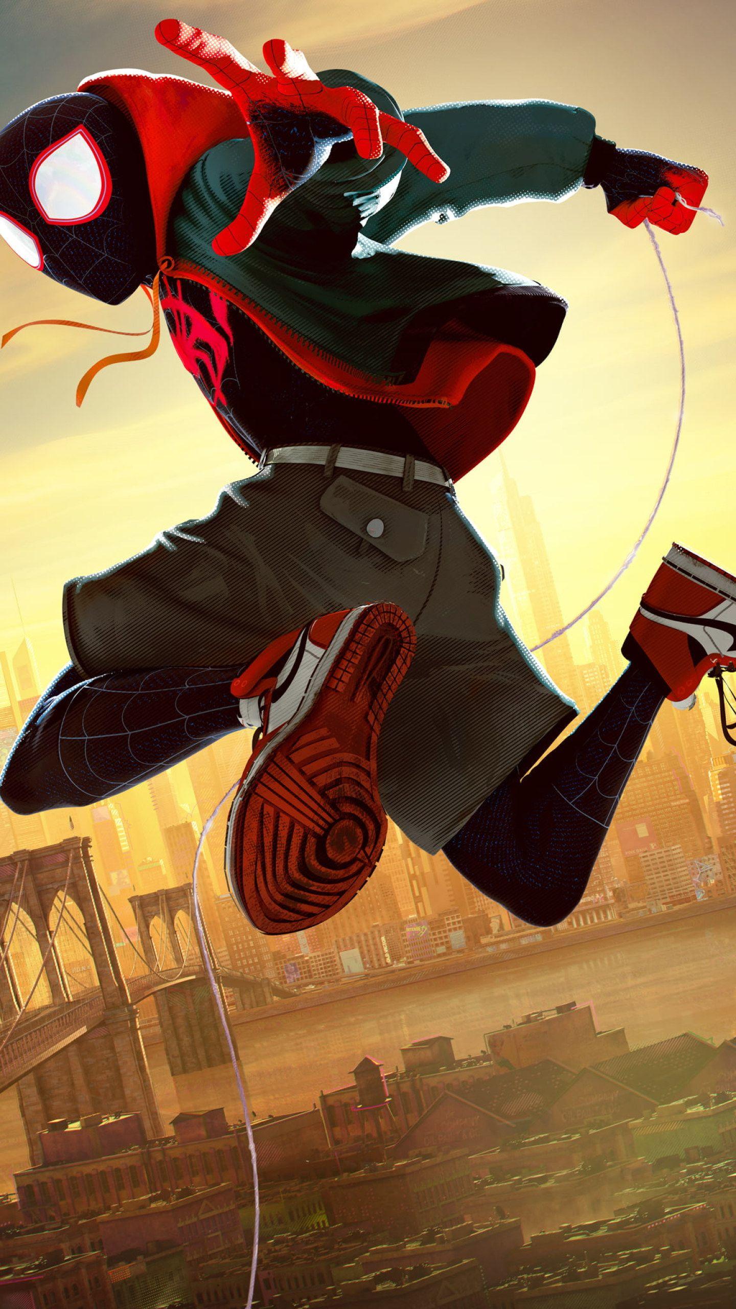 1440x2560 Spider Man Miles Morales Movies Brooklyn Bridge Superhero Wallpaper • Wallpaper For You HD Wallpaper For Desktop & Mobile