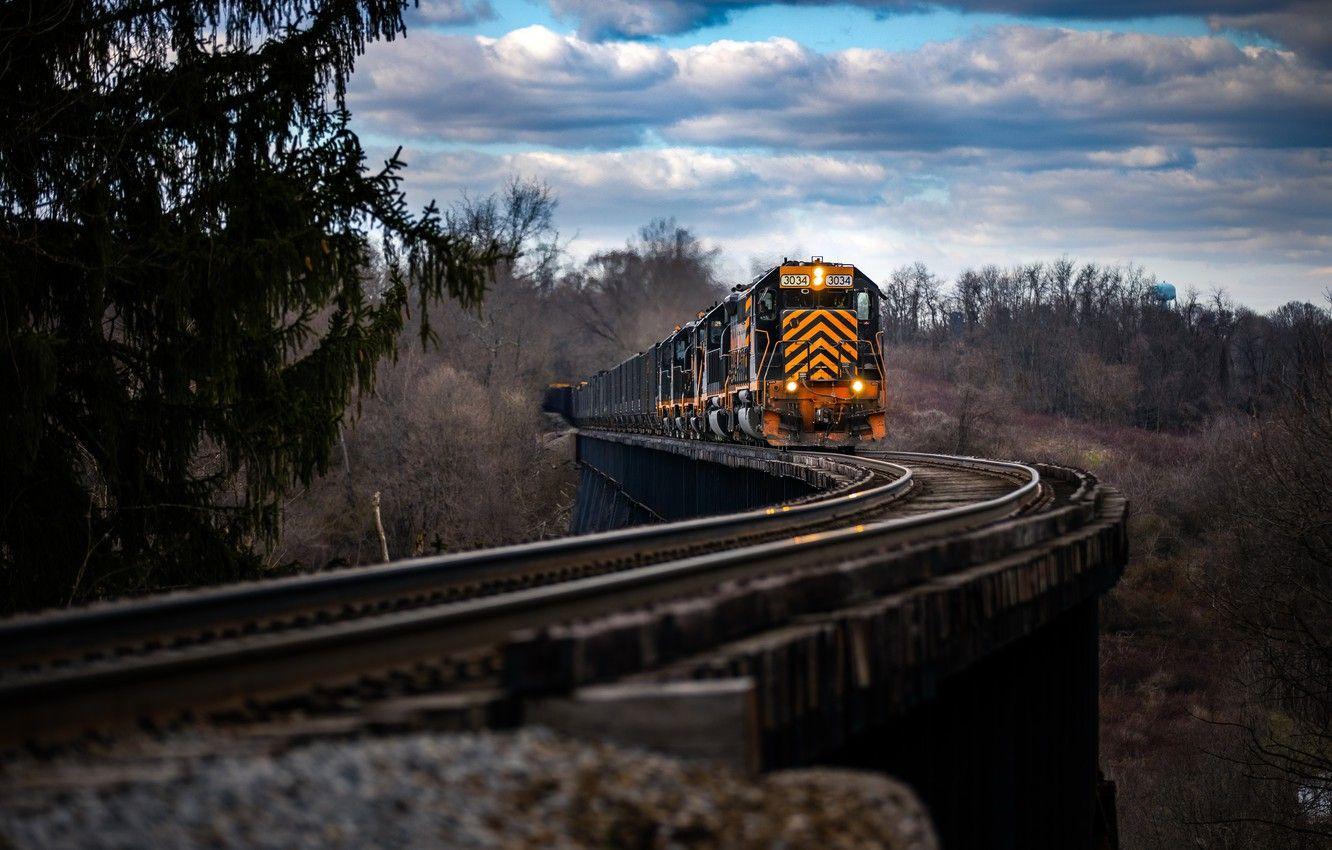 1332x850 Wallpaper nature, train, railroad image for desktop, section разное