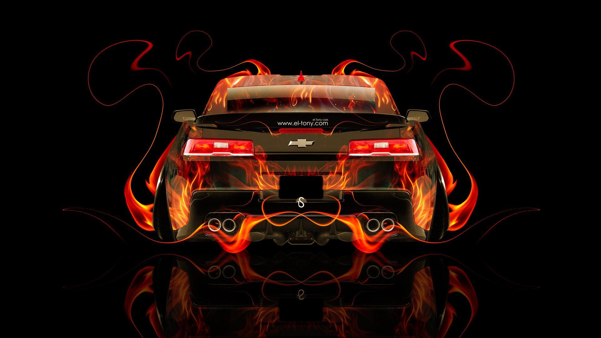 1920x1080 Chevrolet Camaro Z28 Muscle Back Fire Car 2014