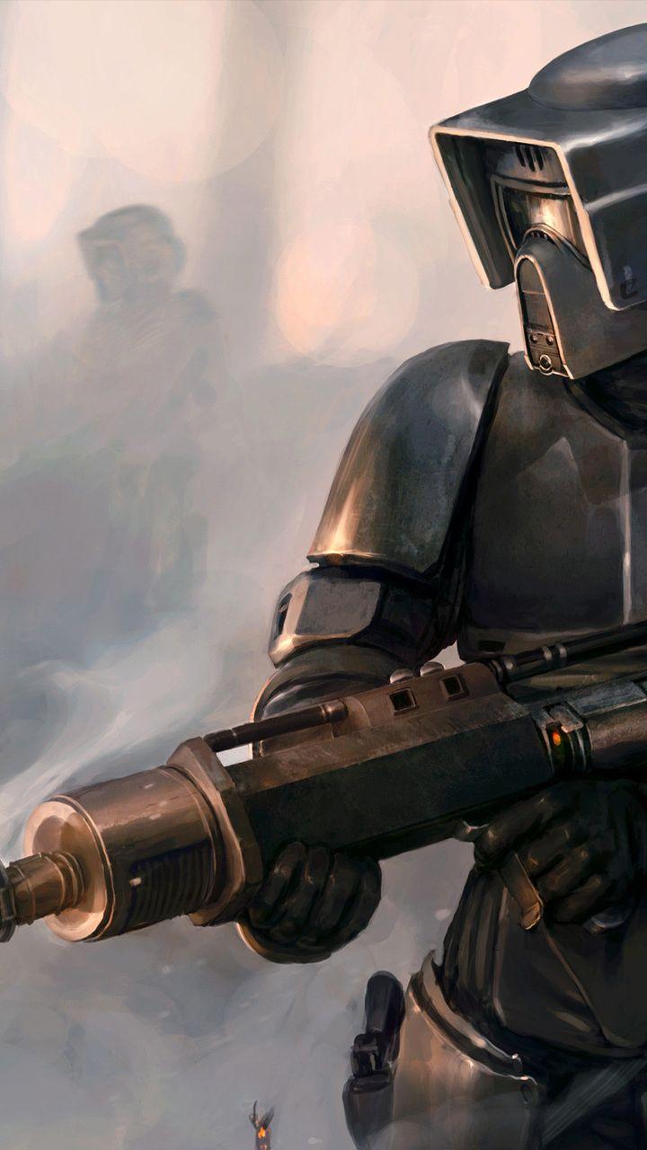 720x1280 star wars, flamethrower, art, scout trooper desktop wallpaper 1624
