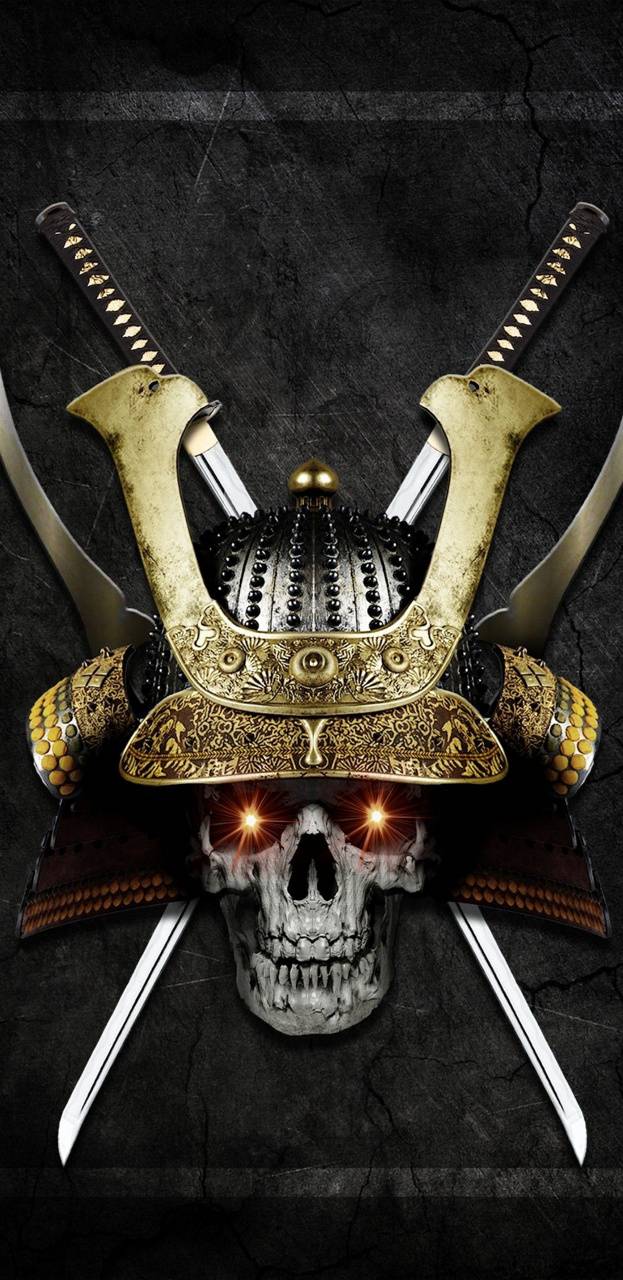 623x1280 Samurai Skull wallpaper