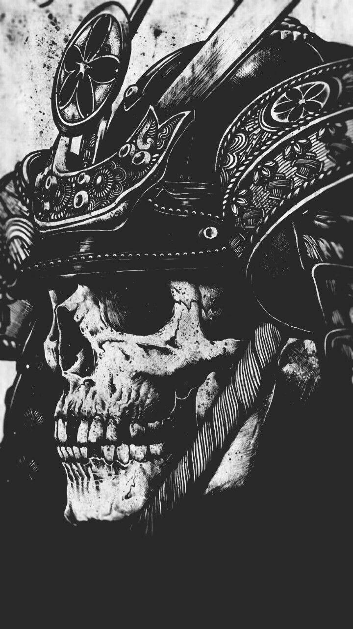 720x1280 fondos. Skull art, Samurai art, Creepy art