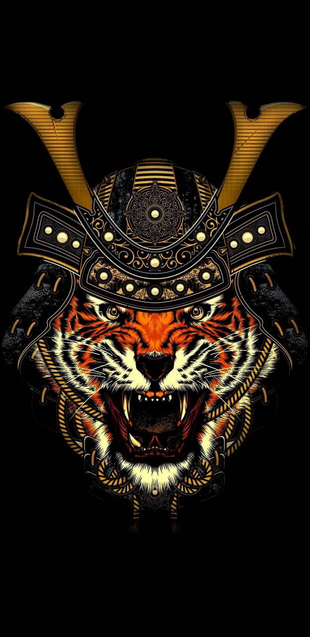 623x1280 Tiger Samurai wallpaper