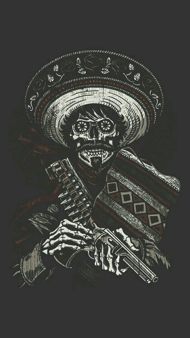 720x1280 iPhone X Wallpaper Skull