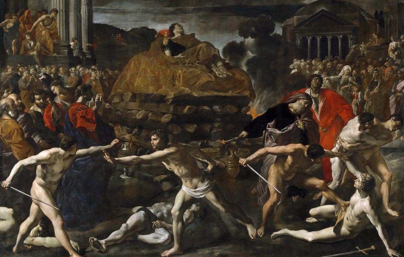 1332x850 Wallpaper picture, The Funeral Of The Roman Emperor, Giovanni Lanfranco image for desktop, section живопись