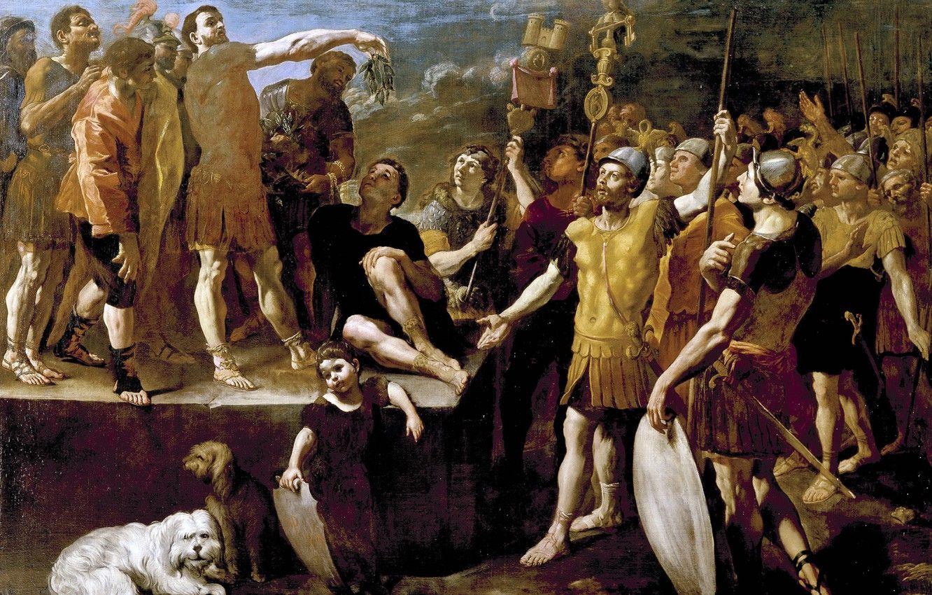 1332x850 Wallpaper picture, Giovanni Lanfranco, The Speech Of The Roman Emperor image for desktop, section живопись