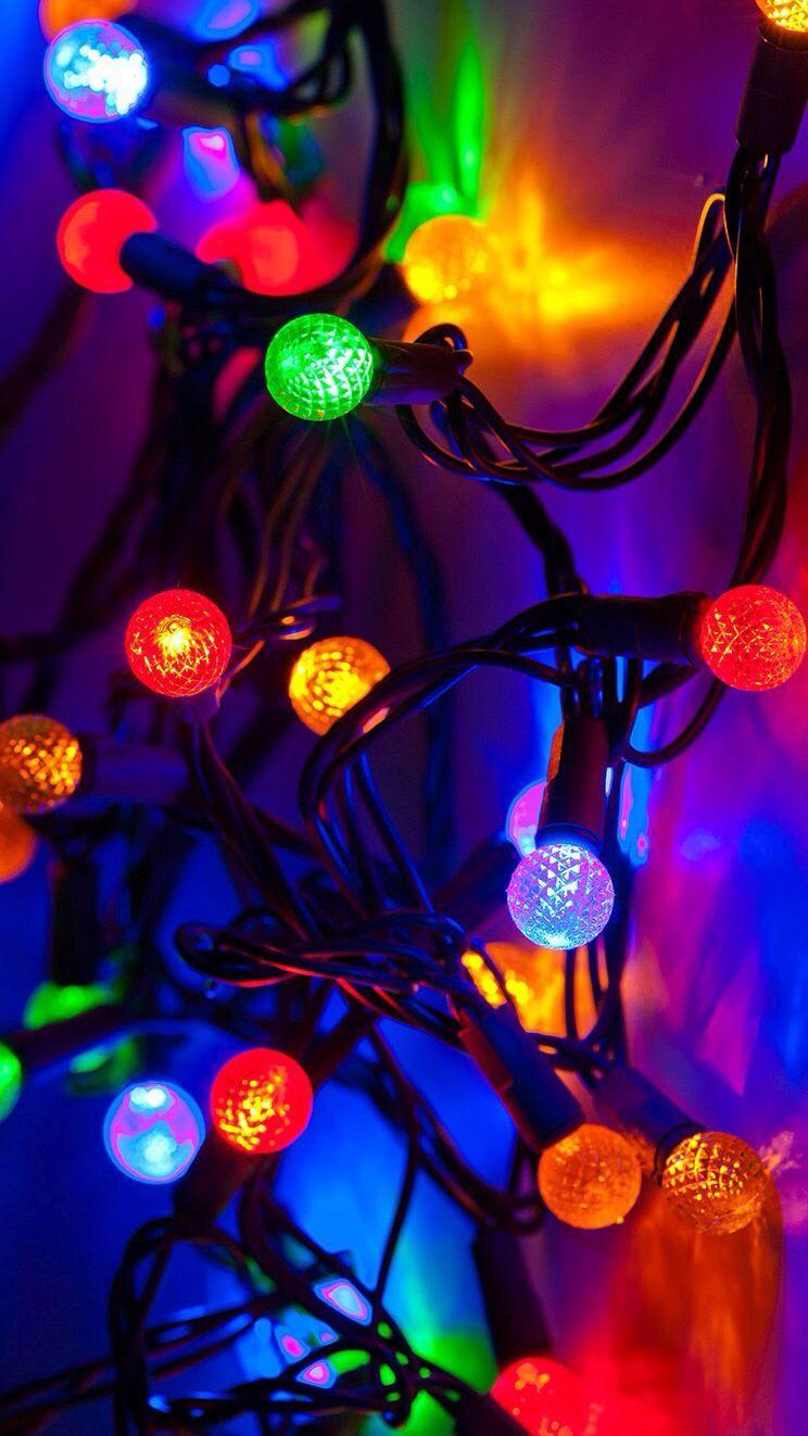 744x1322 Neon Christmas Lights Wallpaper