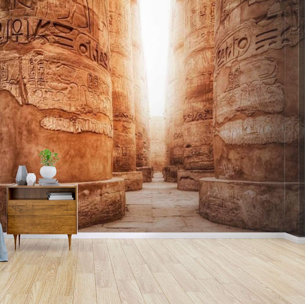 1051x1050 Wall Mural great hypostyle hall / precinct of amun re karnak temple complex Peel and Stick Wallpaper Self Adhesive Wallpaper Large Wall Sticker Removable Vinyl Film Roll Shelf Paper Home Decor